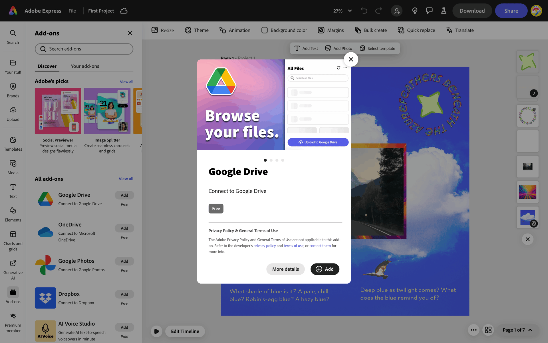 Adobe Express Web AI interface screenshot 24