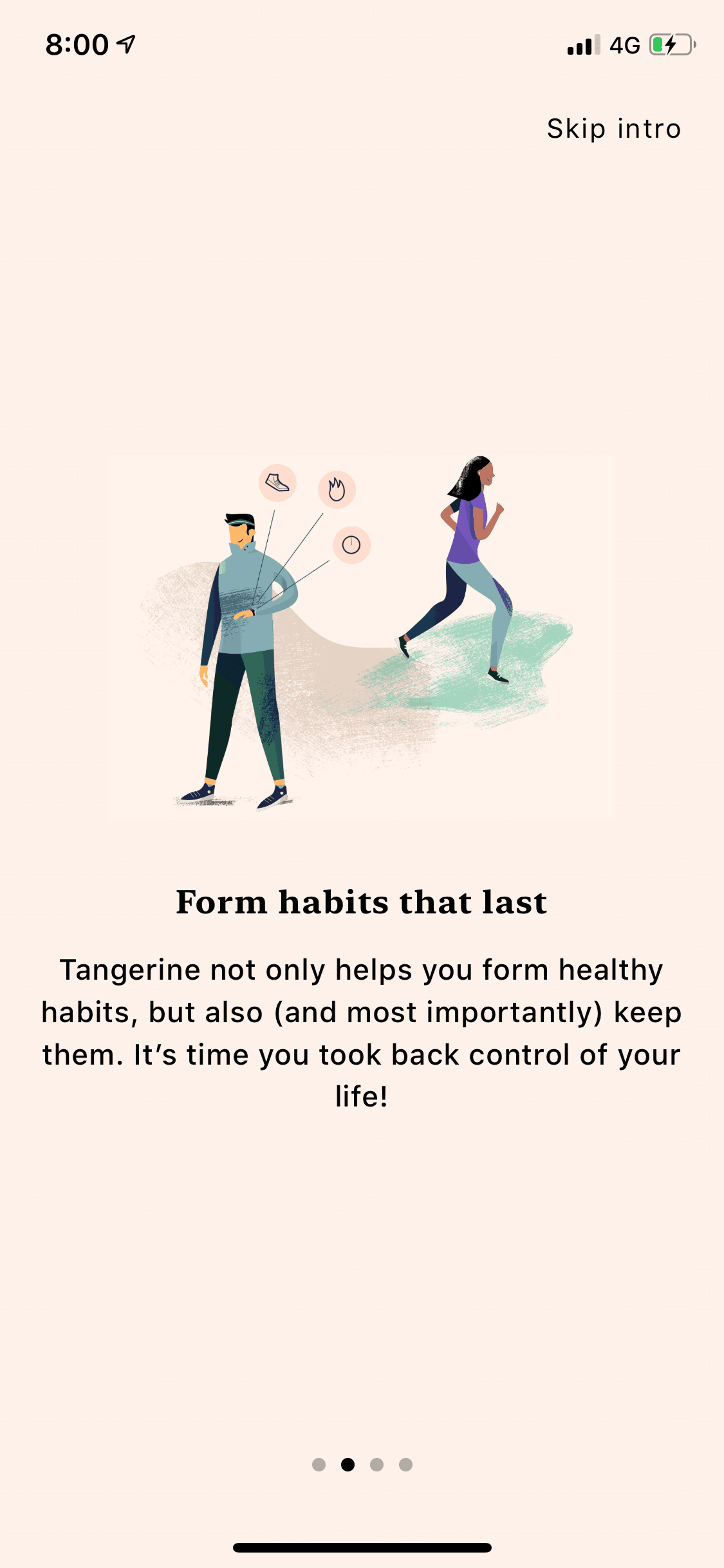 Tangerine iOS Health & Fitness interface screenshot 3