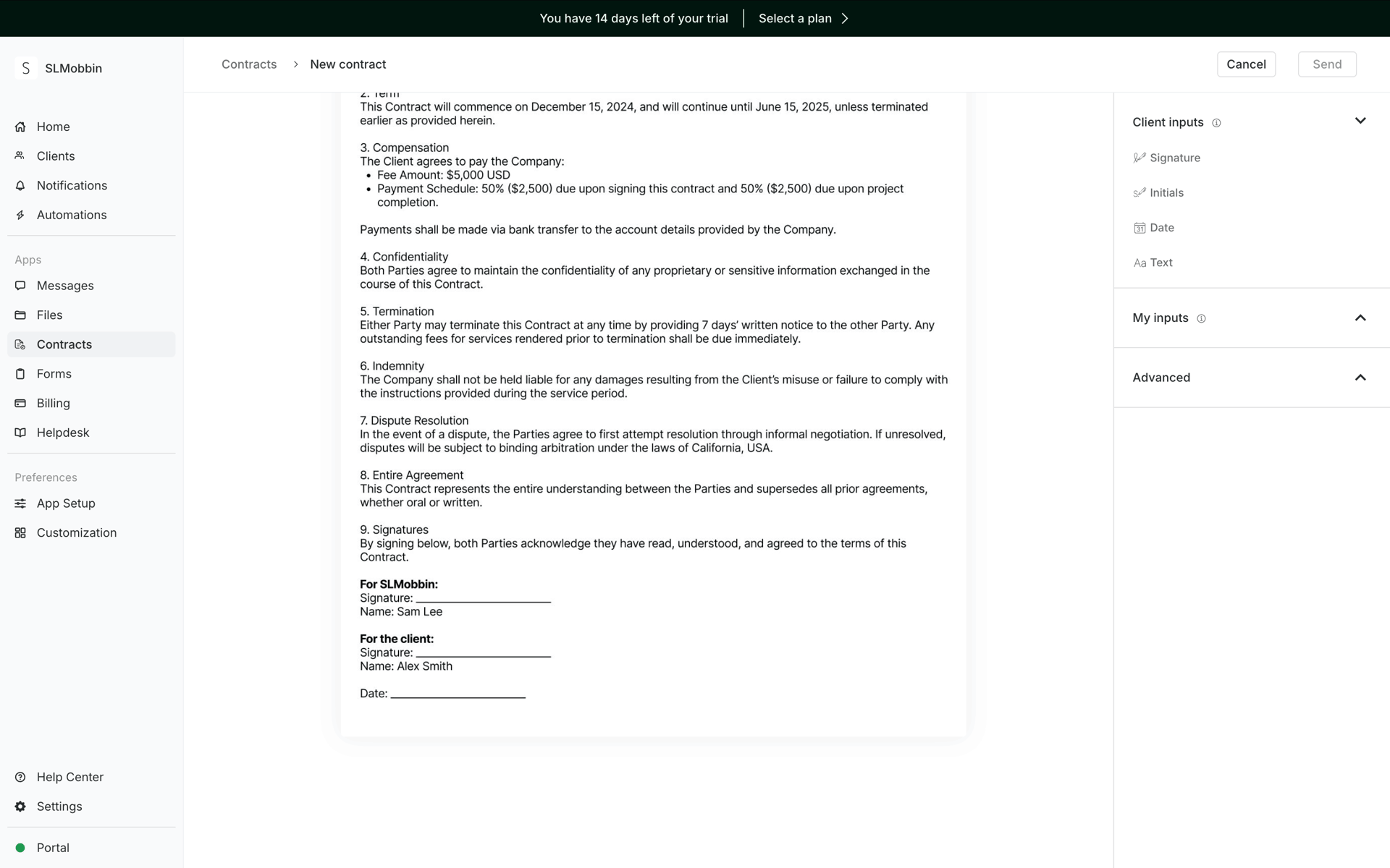 Copilot Web Business interface screenshot 11