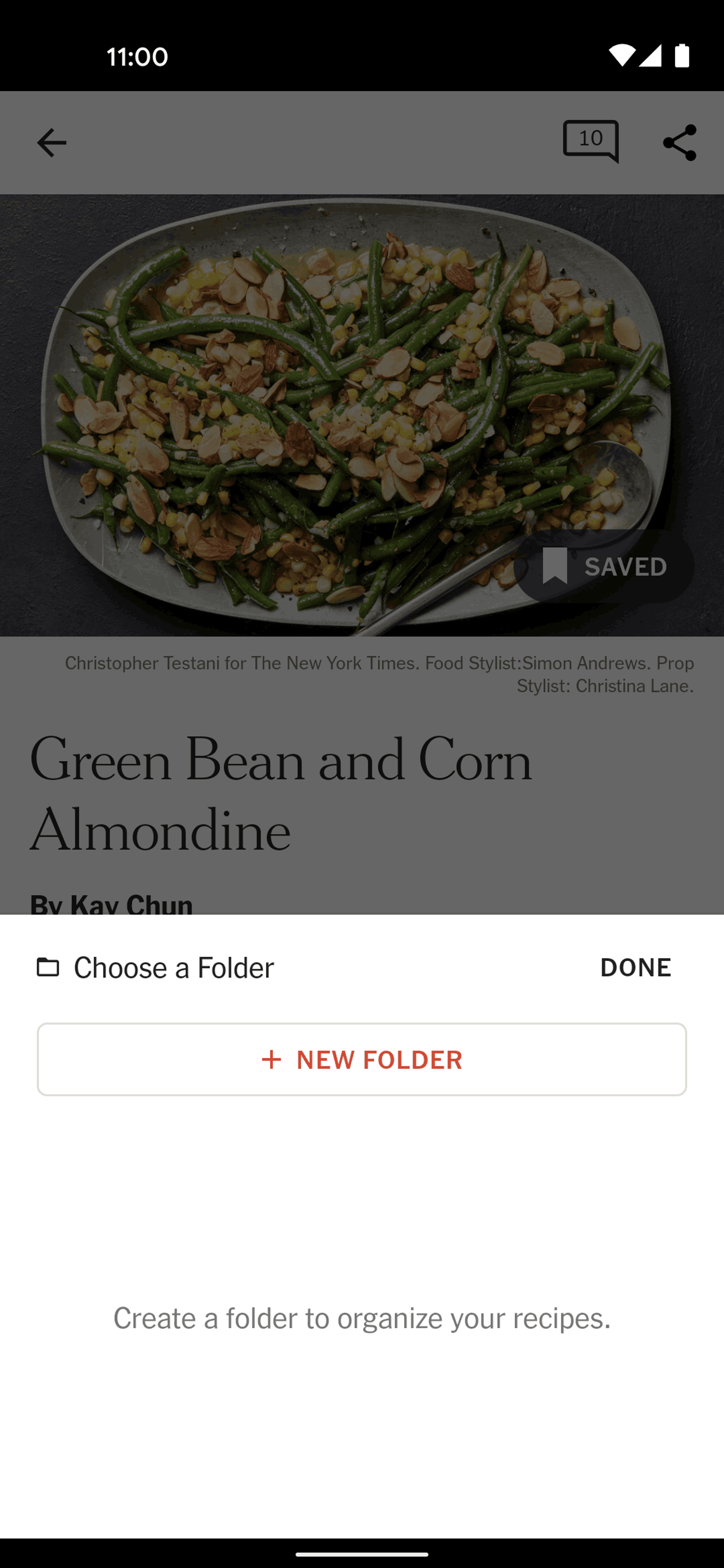 NYT Cooking Android Food & Drink interface screenshot 19