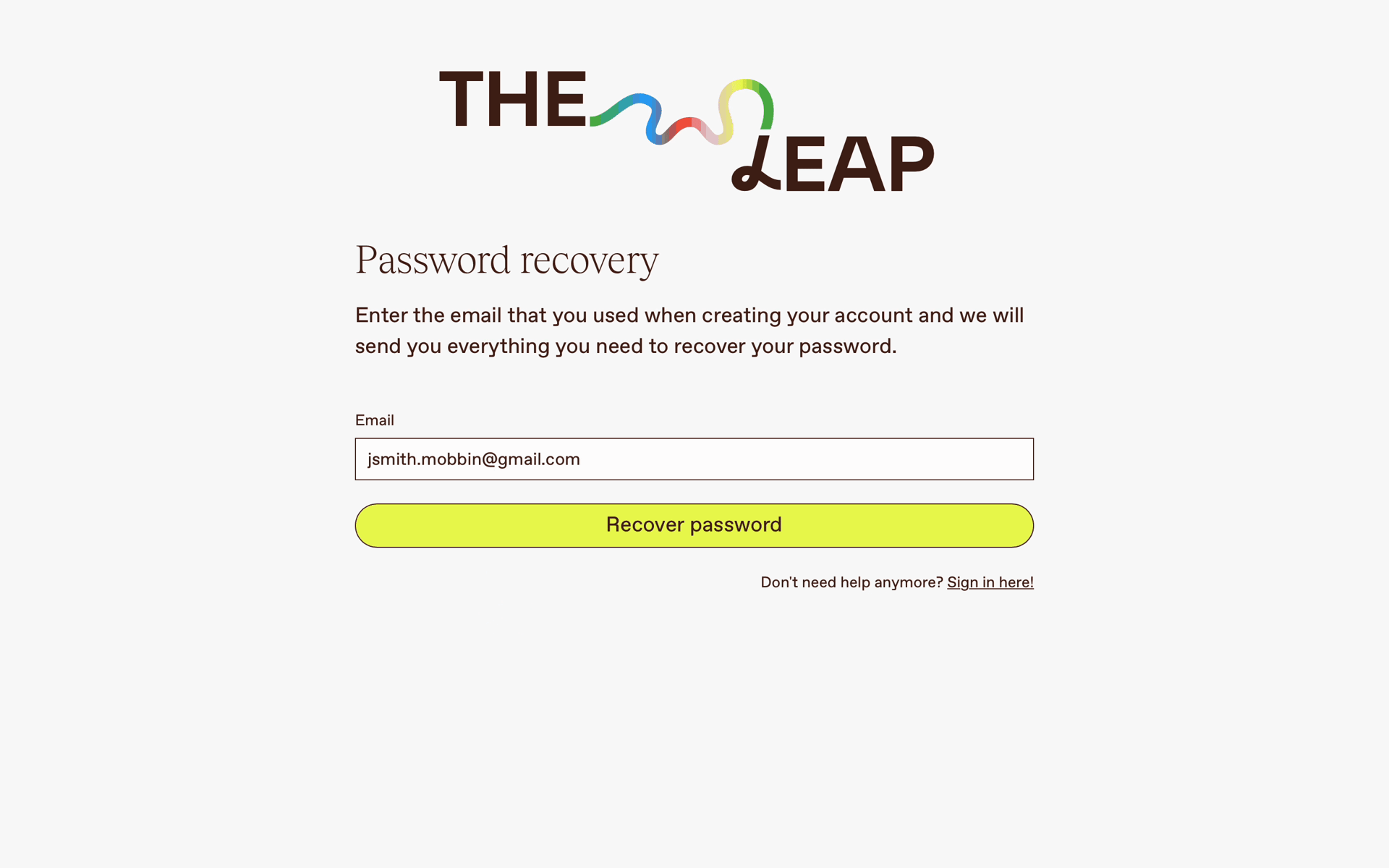 The Leap Web Business interface screenshot 24