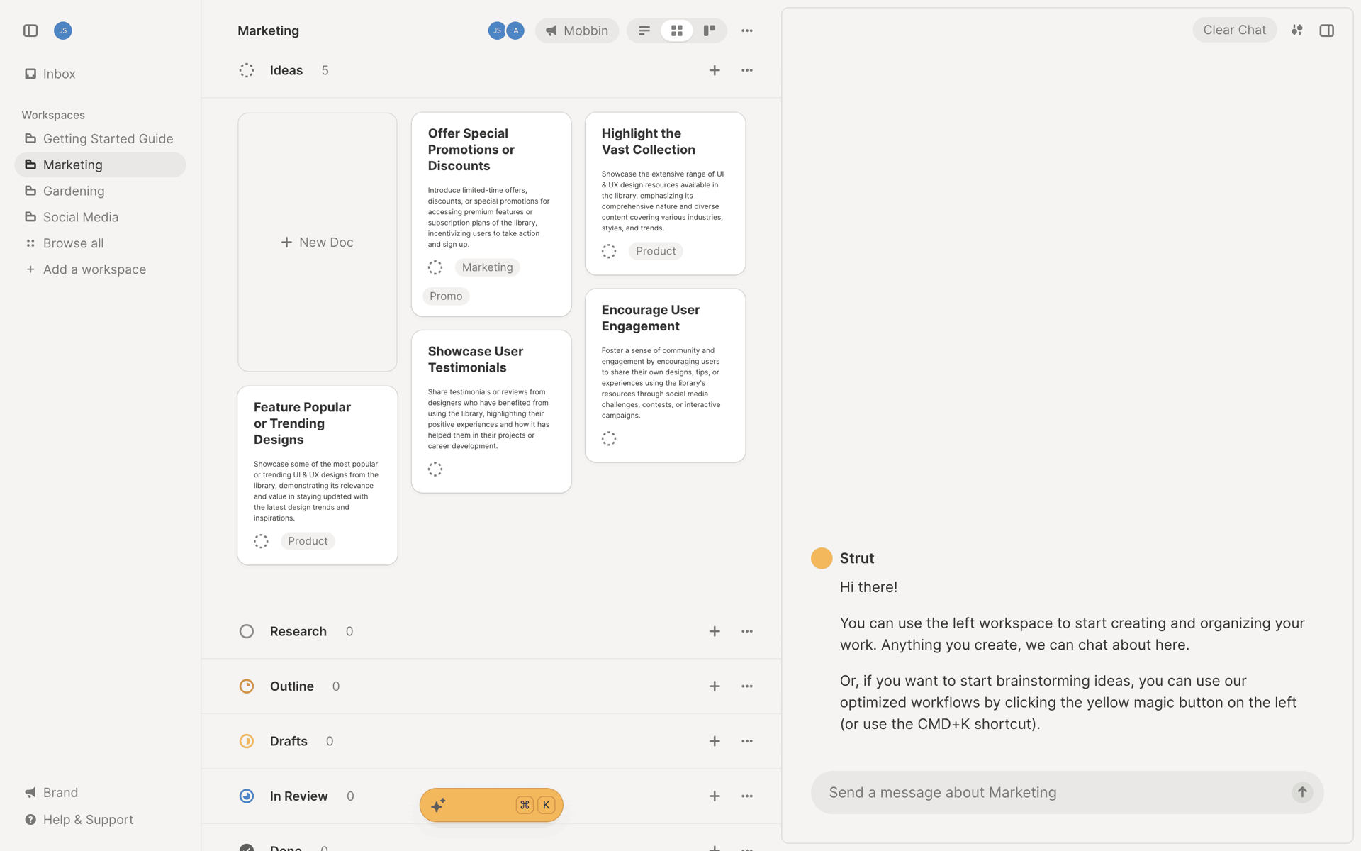 Strut Web AI interface screenshot 22