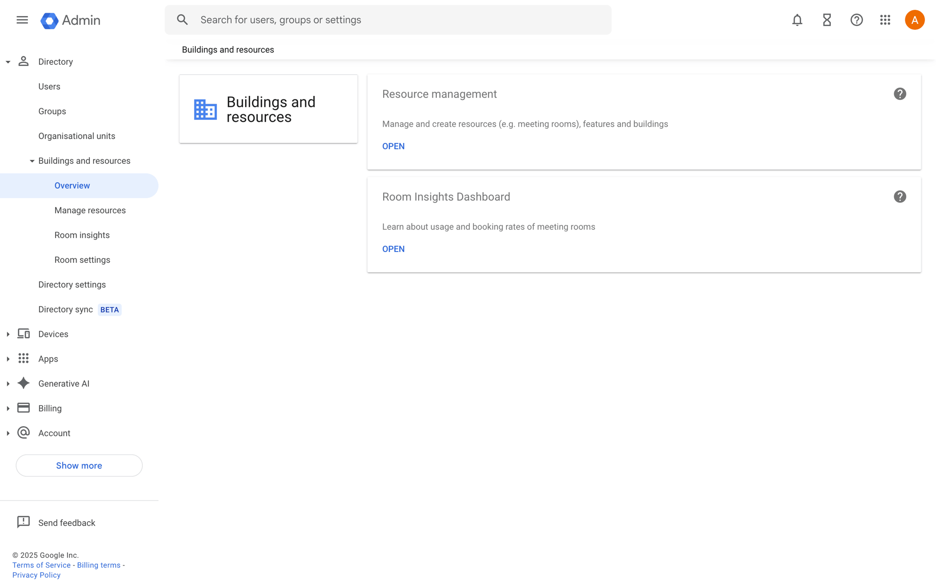 Google Workspace Web Business interface screenshot 15