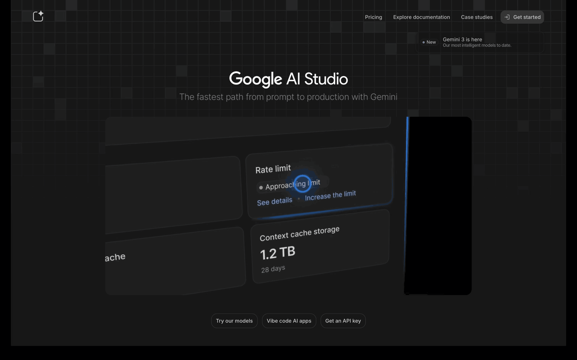 Google AI Studio Web machine learning interface screenshot 1