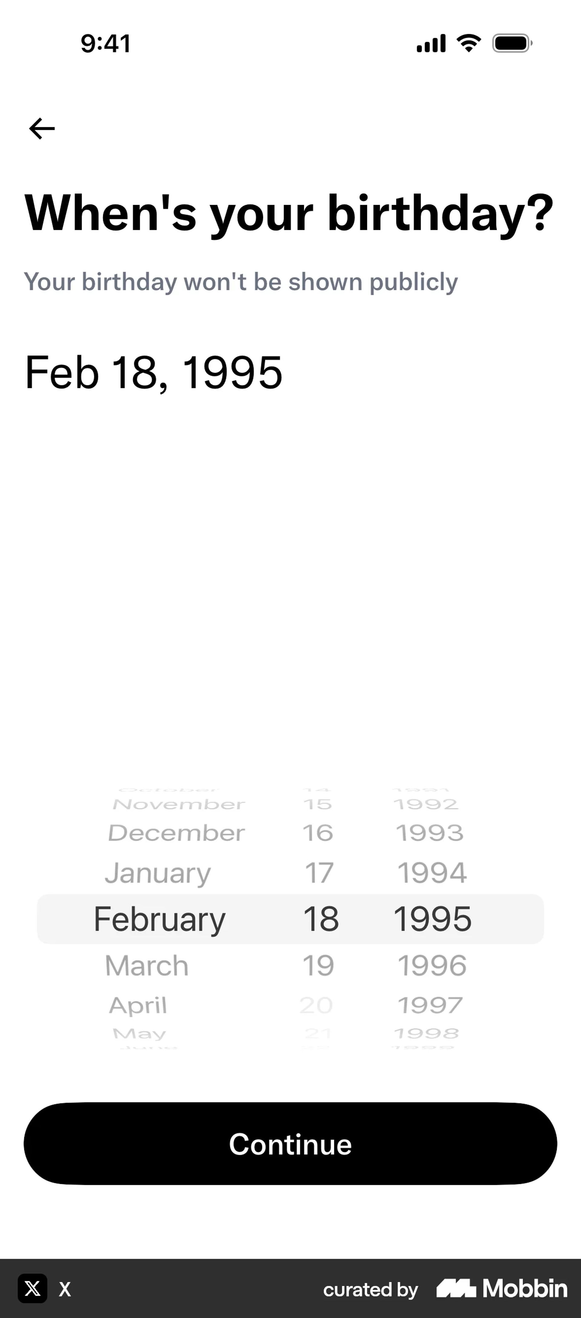 Onboarding on X (ios) screen 4