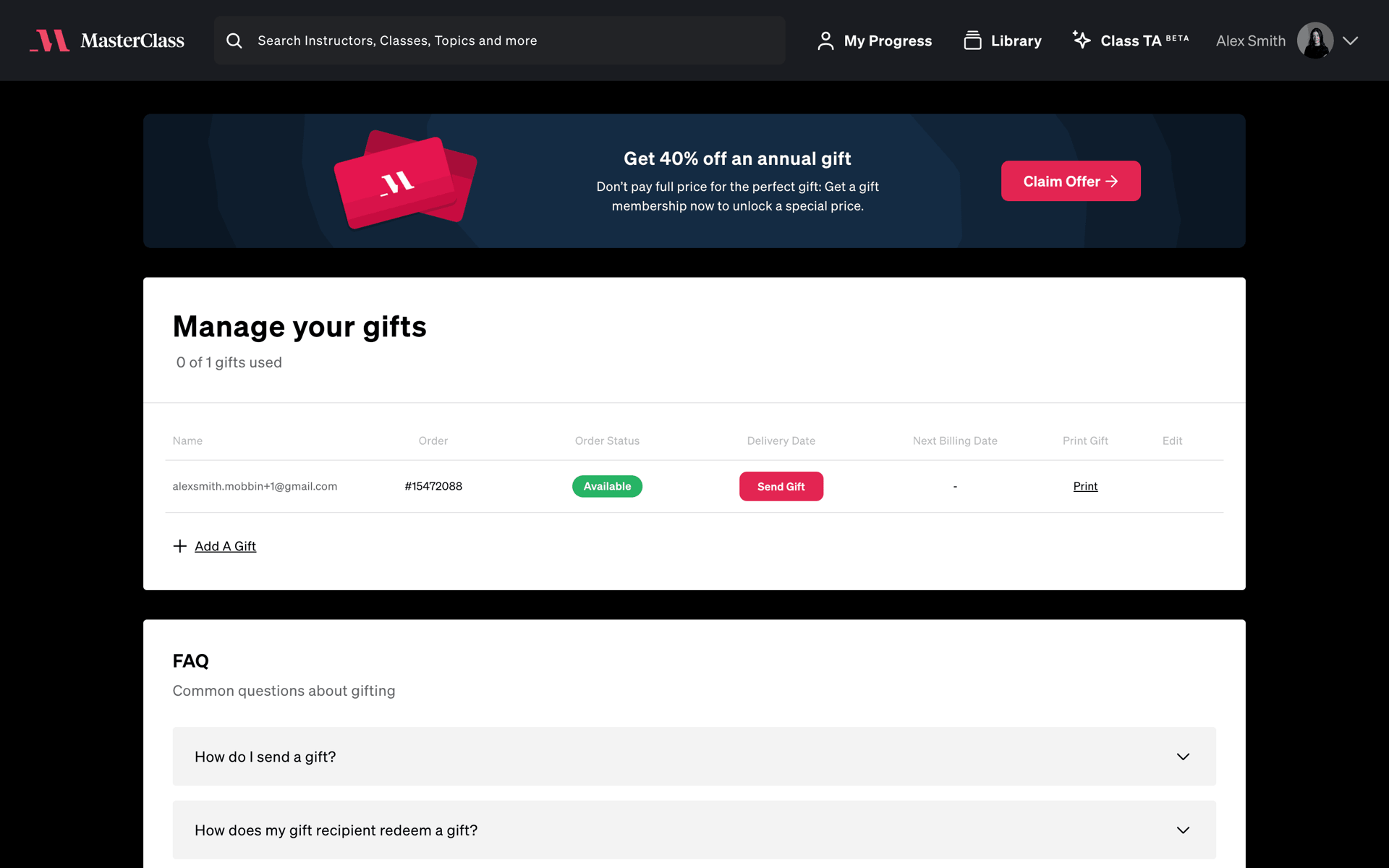 MasterClass Web Business interface screenshot 8