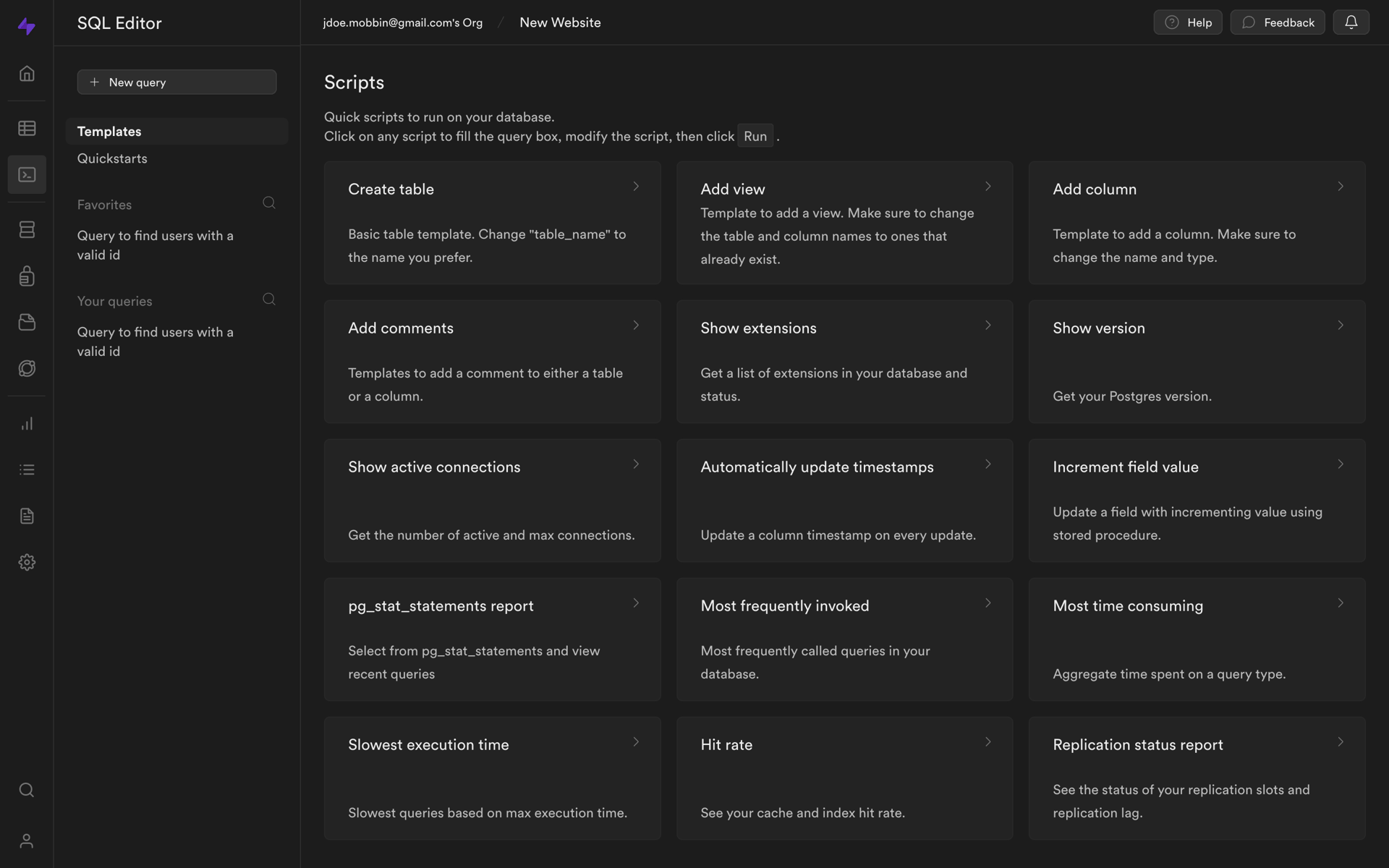 Supabase Web Developer Tools interface screenshot 9