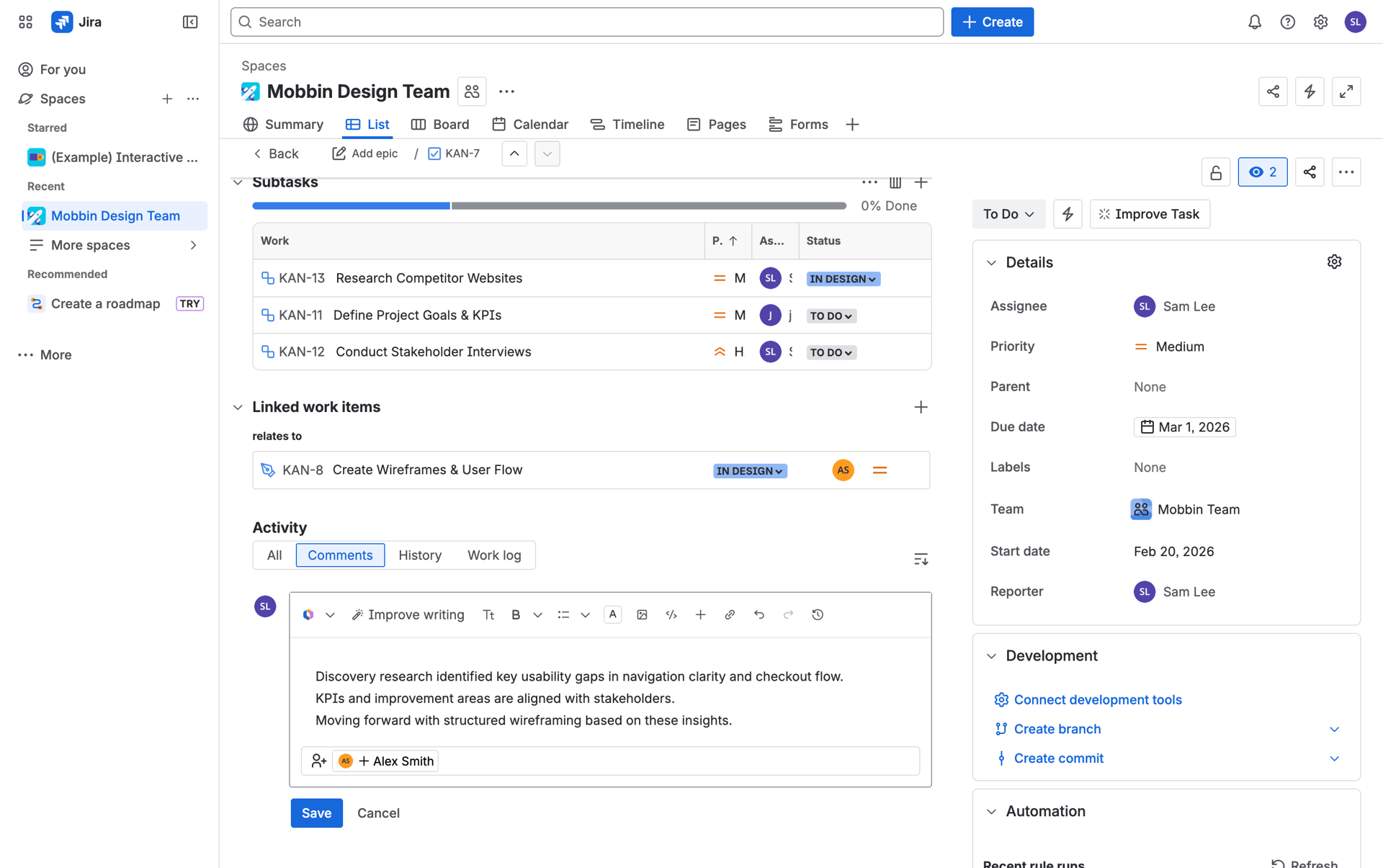 Jira Web Business interface screenshot 10