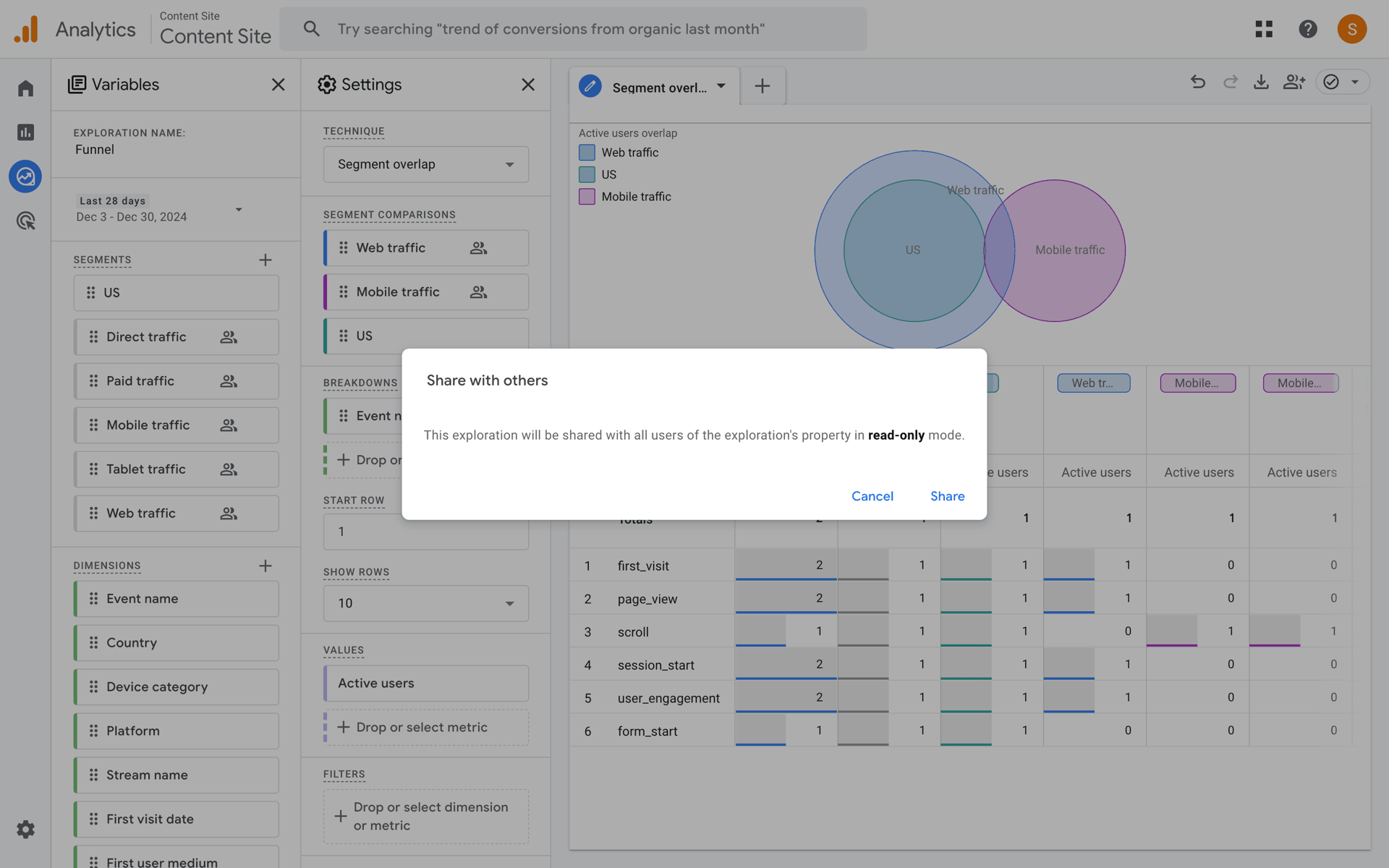 Google Analytics Web Business interface screenshot 16