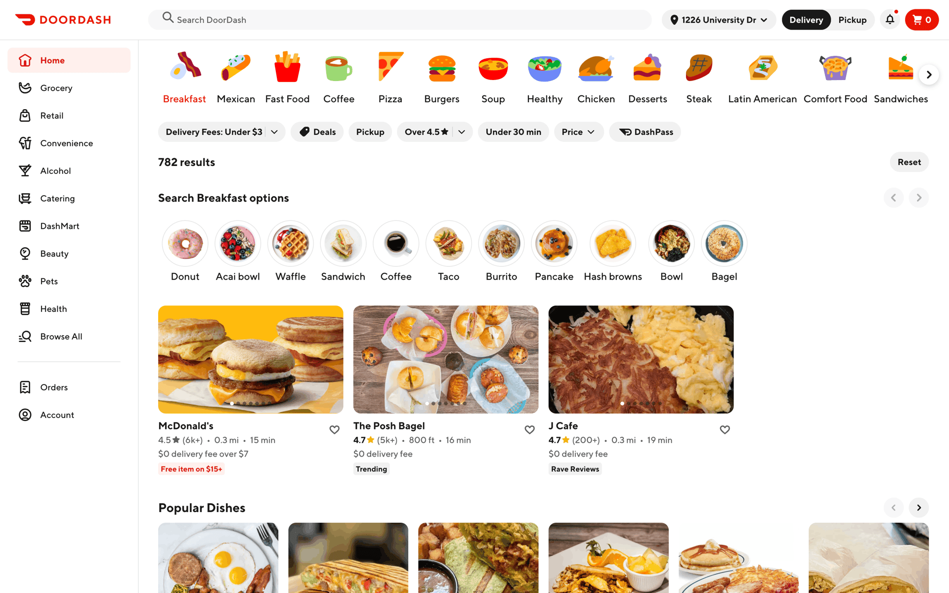 DoorDash Web Shopping interface screenshot 11