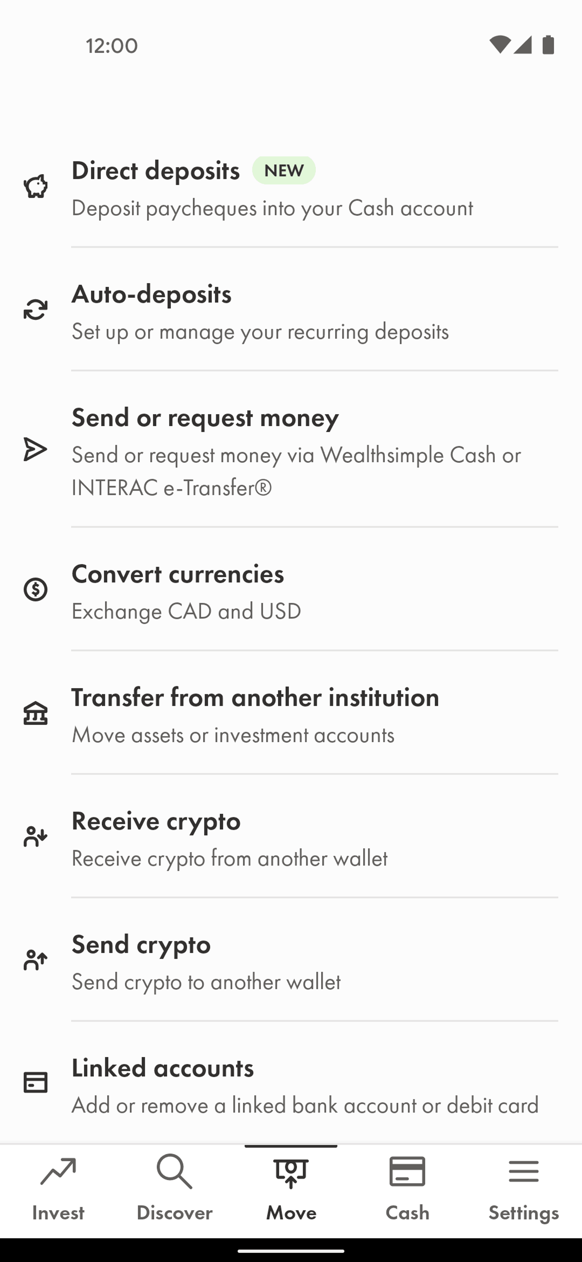 Wealthsimple Android Finance interface screenshot 20