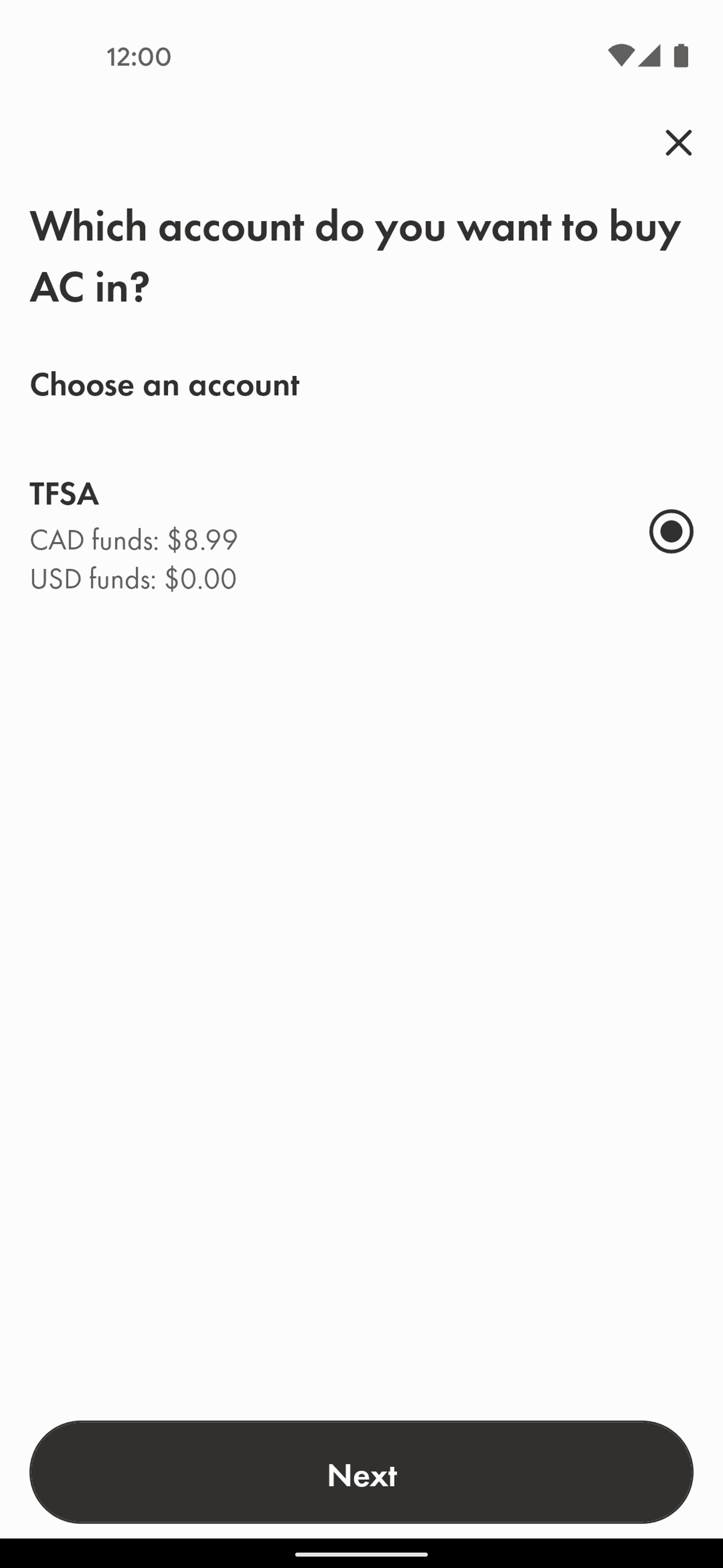Wealthsimple Android Finance interface screenshot 17