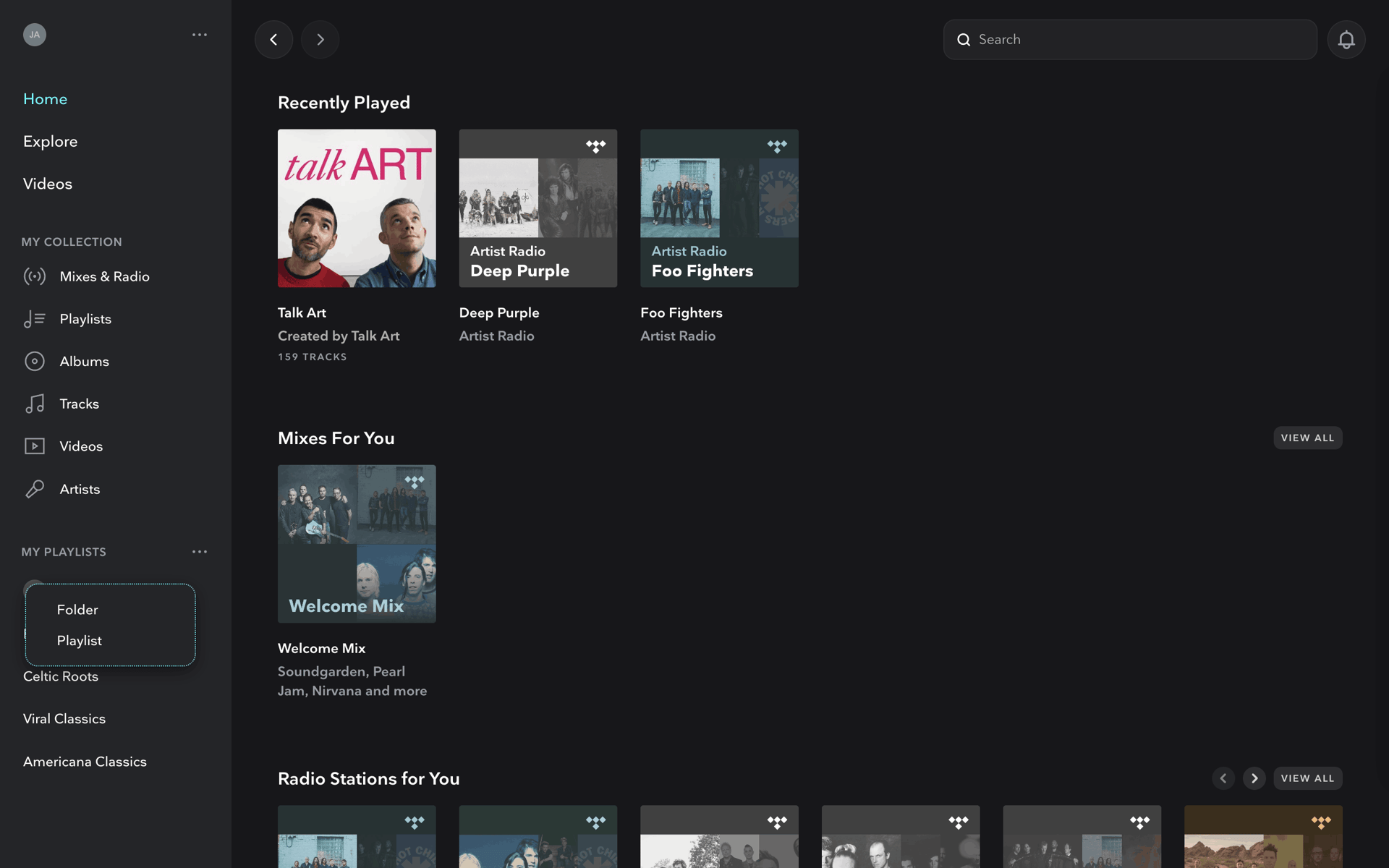 TIDAL Web Music & Audio interface screenshot 5