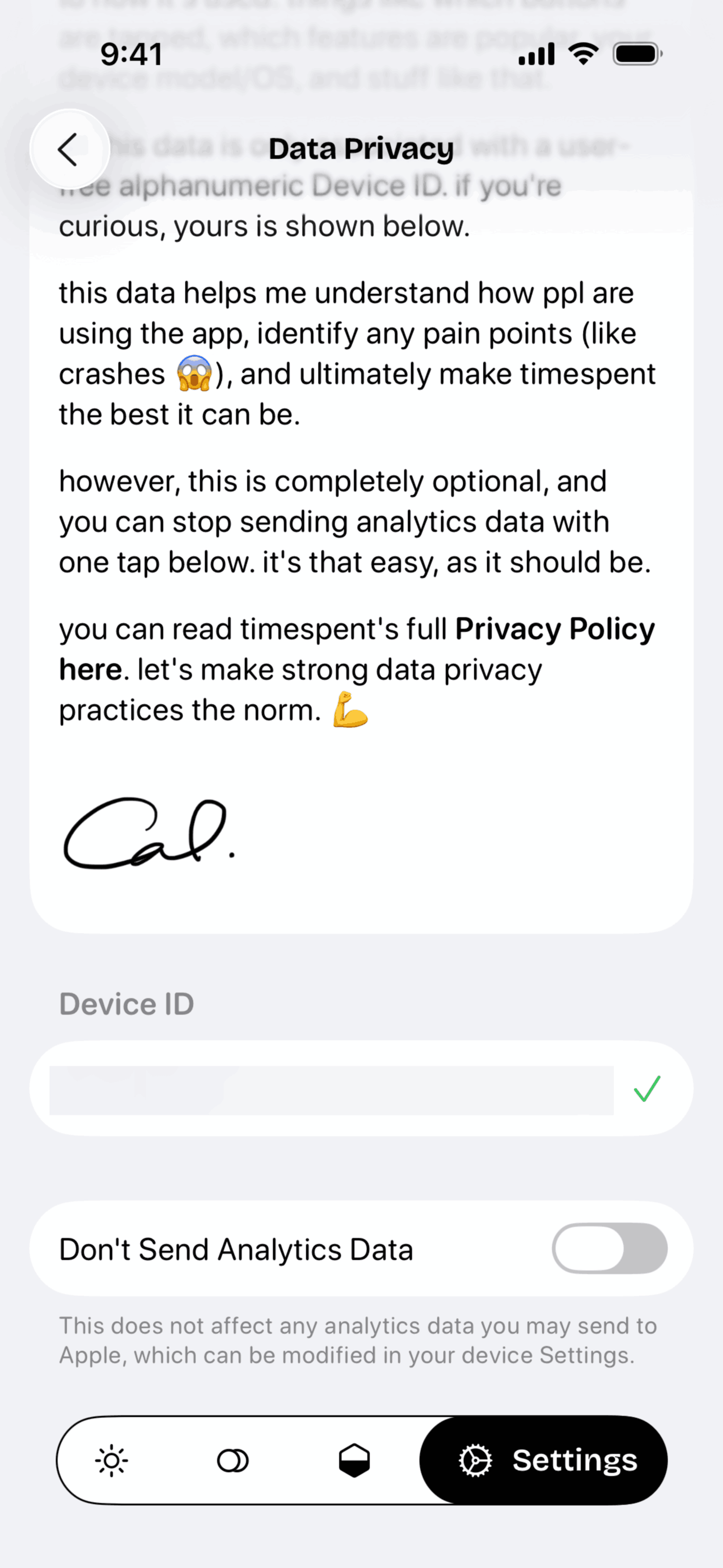 timespent iOS Productivity interface screenshot 8
