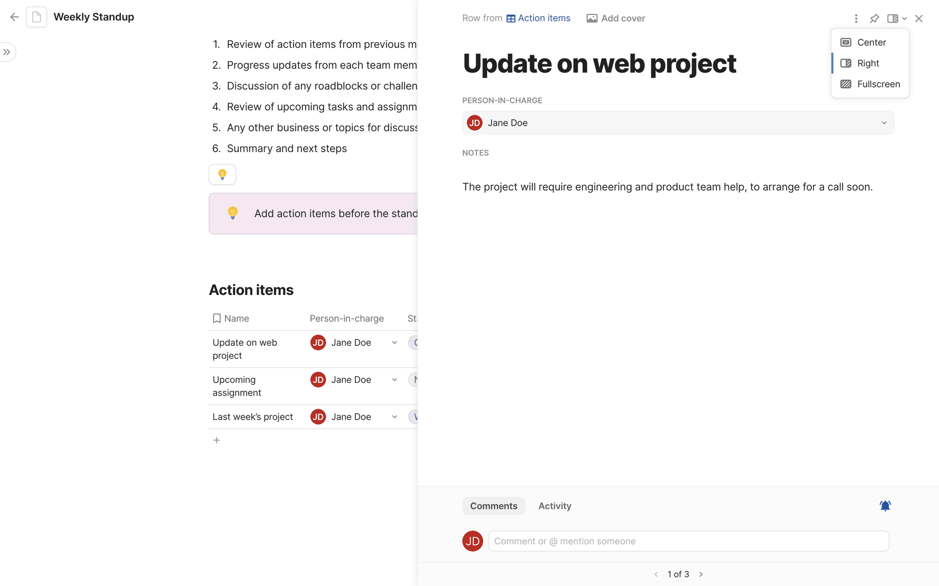 Coda Web Productivity interface screenshot 2