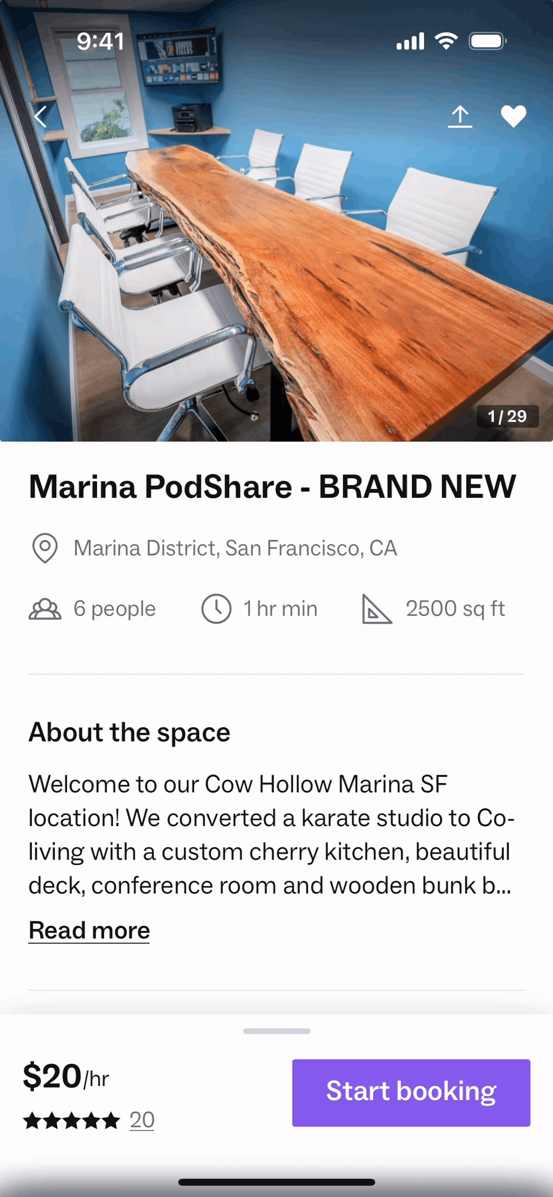 Peerspace iOS Lifestyle interface screenshot 3