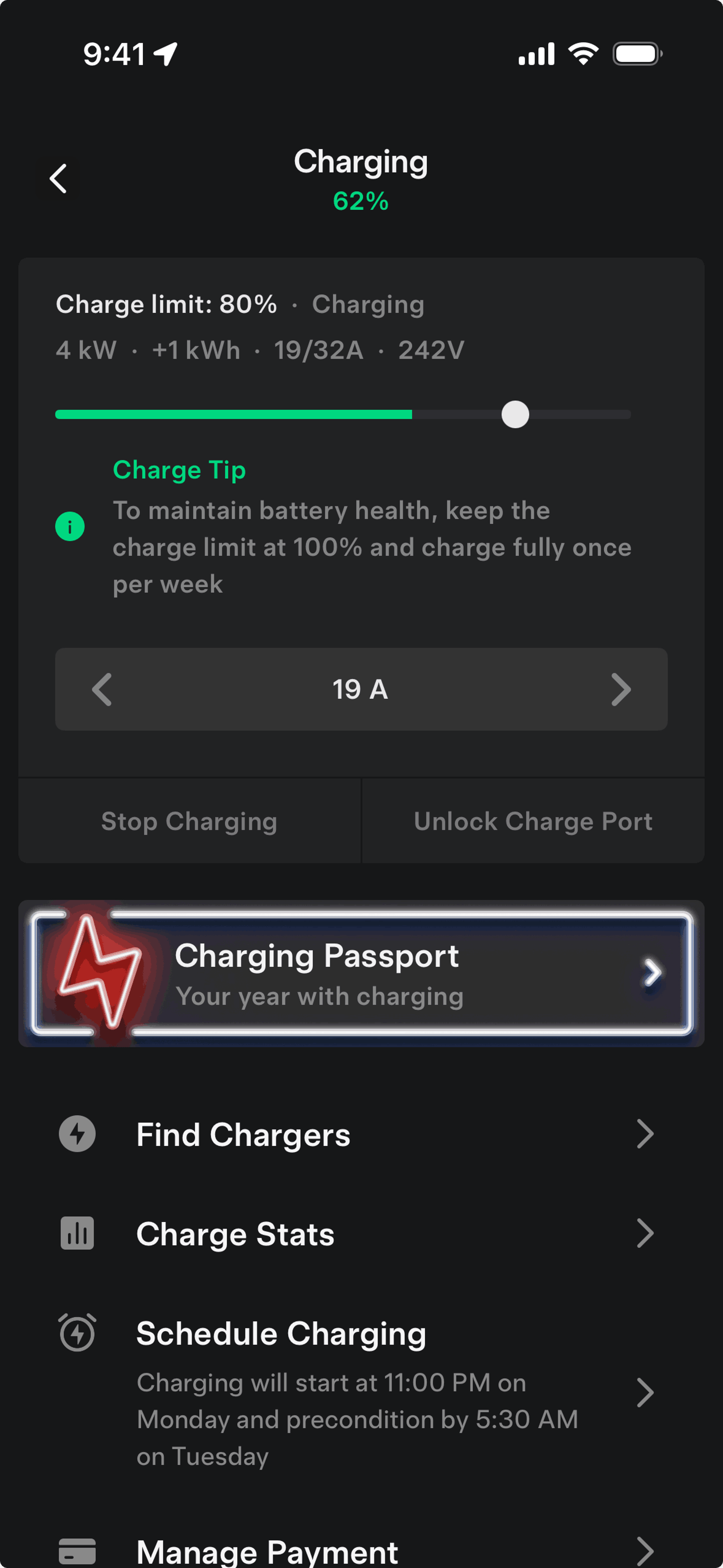 Tesla iOS Travel & Transportation interface screenshot 21