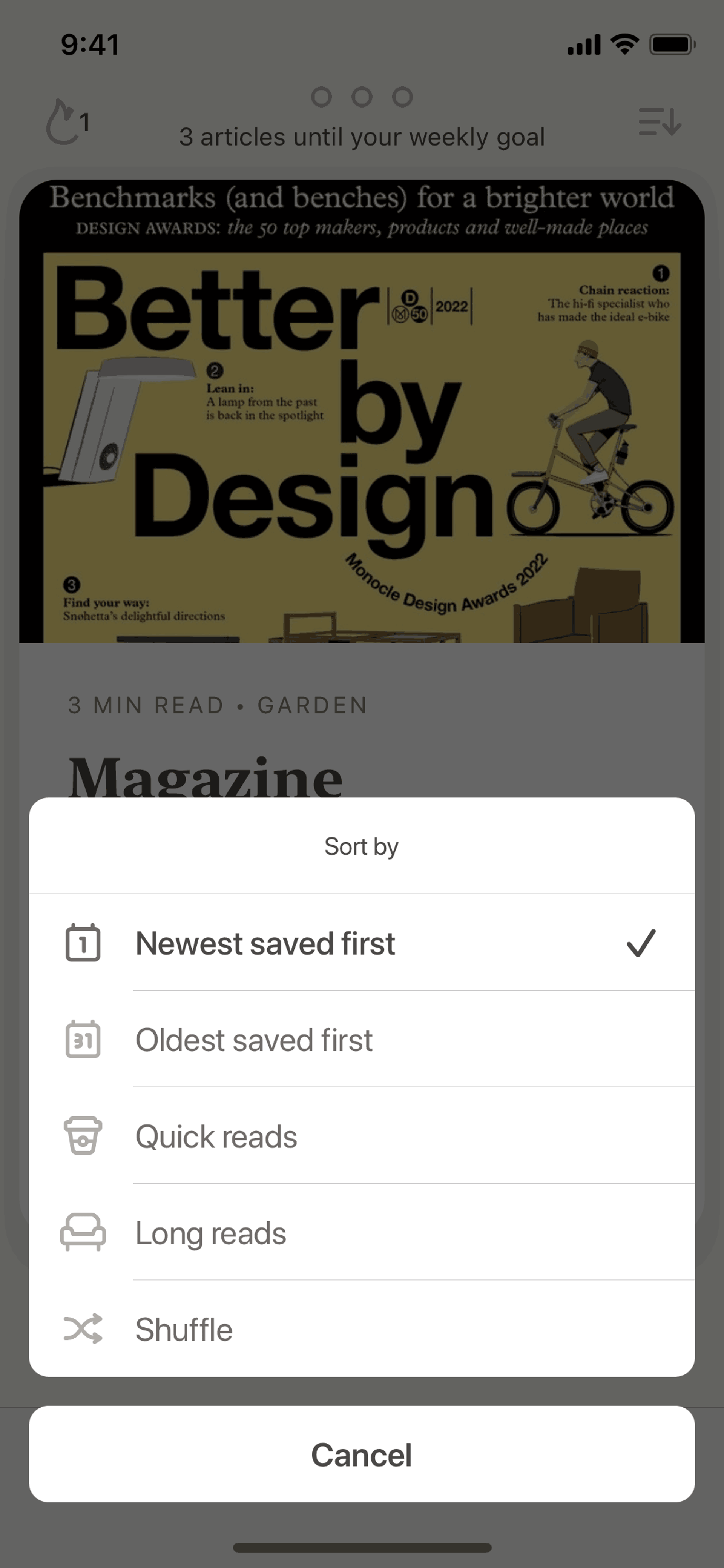 Alfread iOS Productivity interface screenshot 2