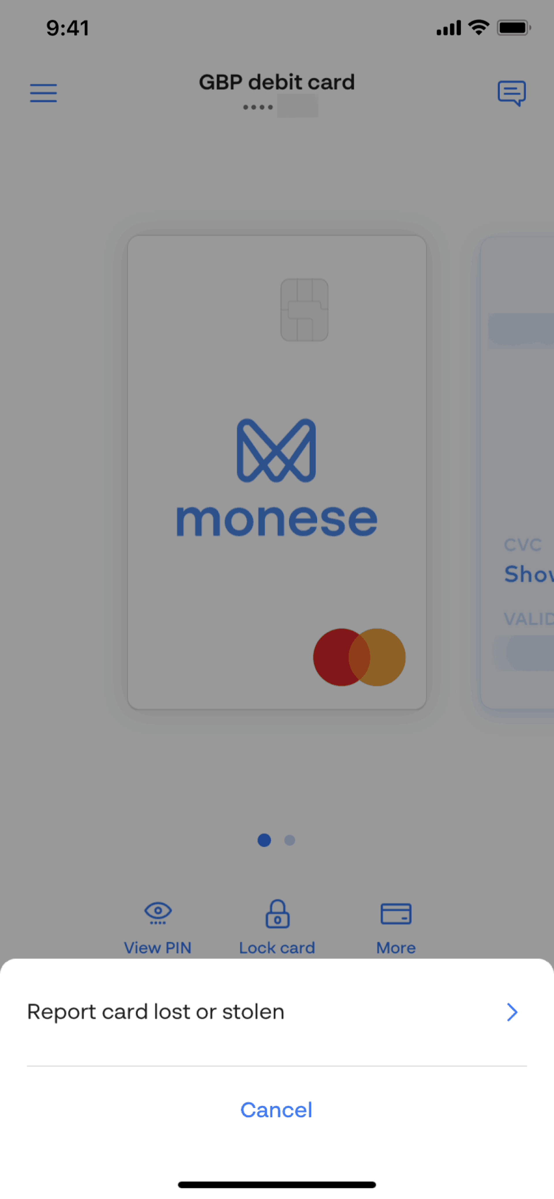 Monese iOS Finance interface screenshot 18