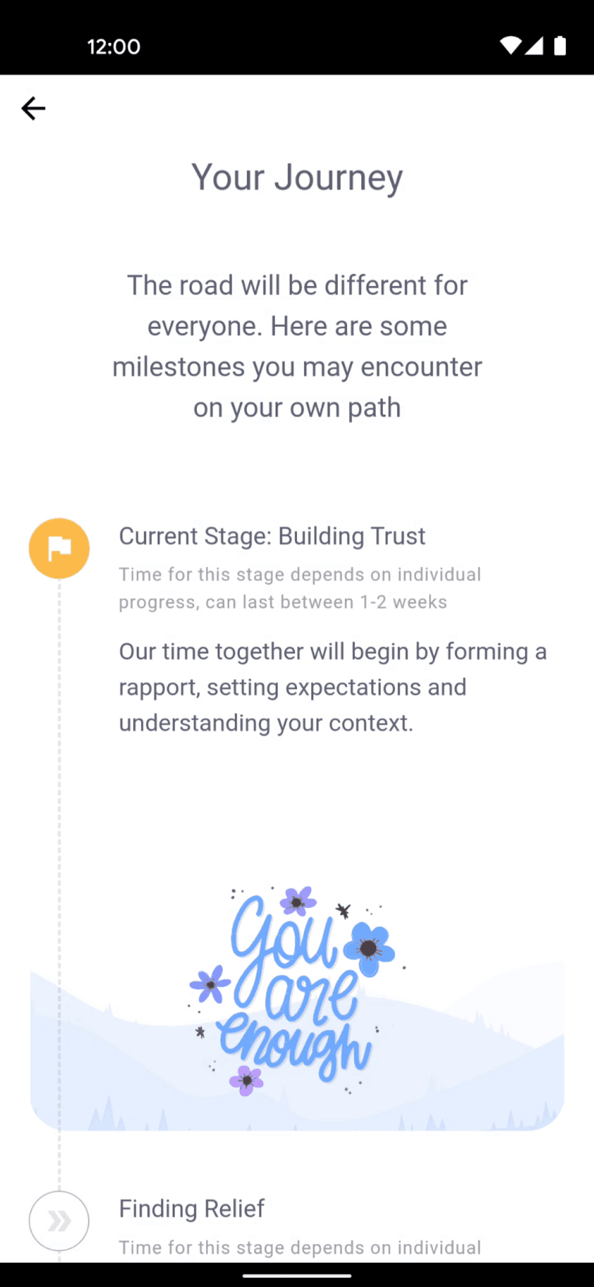 Wysa Android AI interface screenshot 24