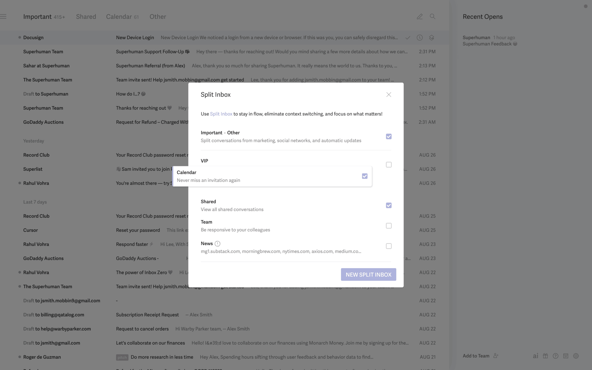 Superhuman Web AI interface screenshot 8
