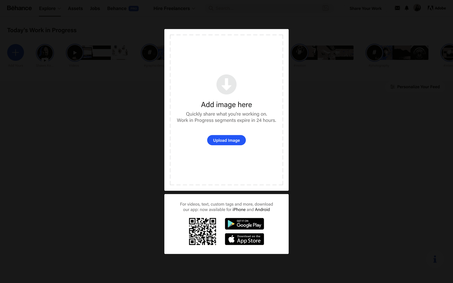 Behance Web Photo & Video interface screenshot 24