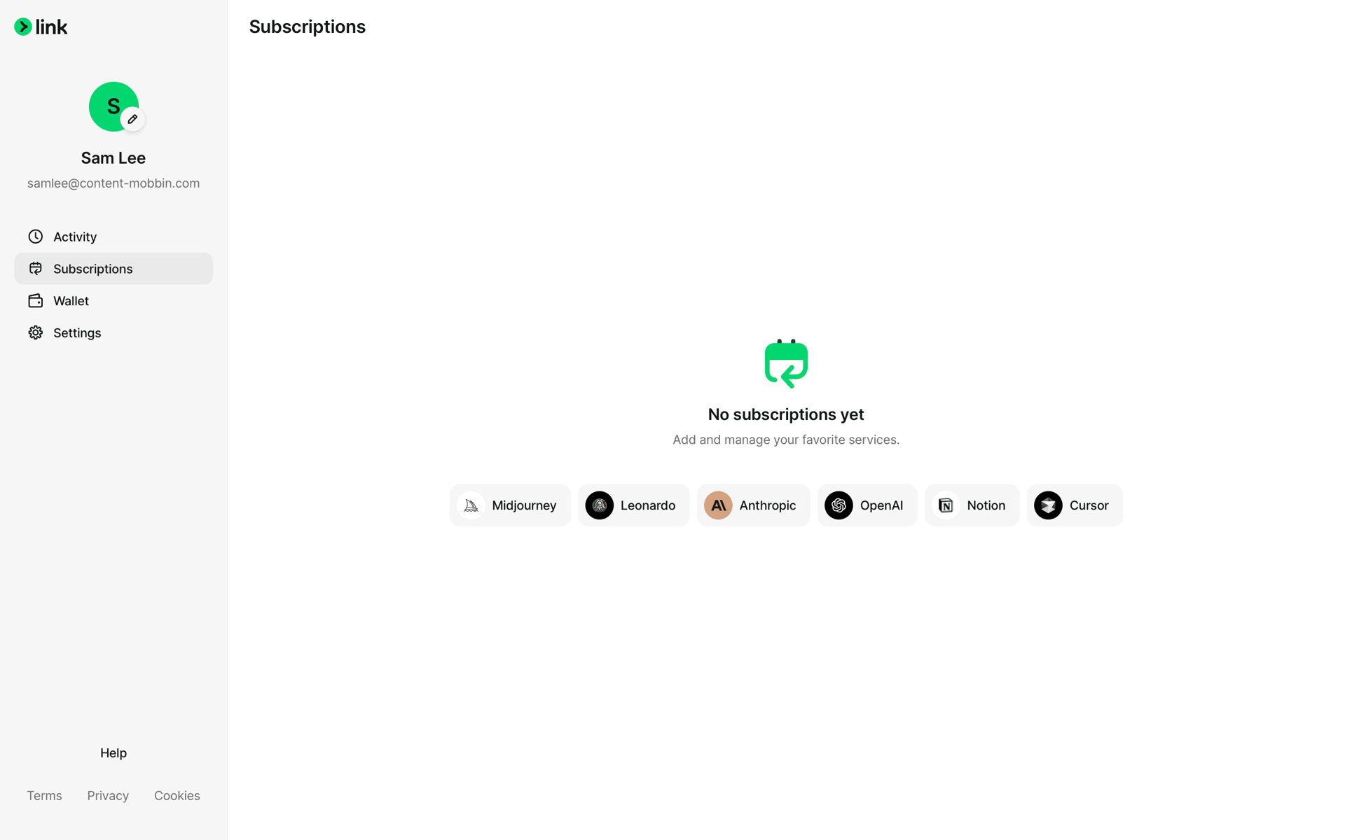 Link Web Finance interface screenshot 10