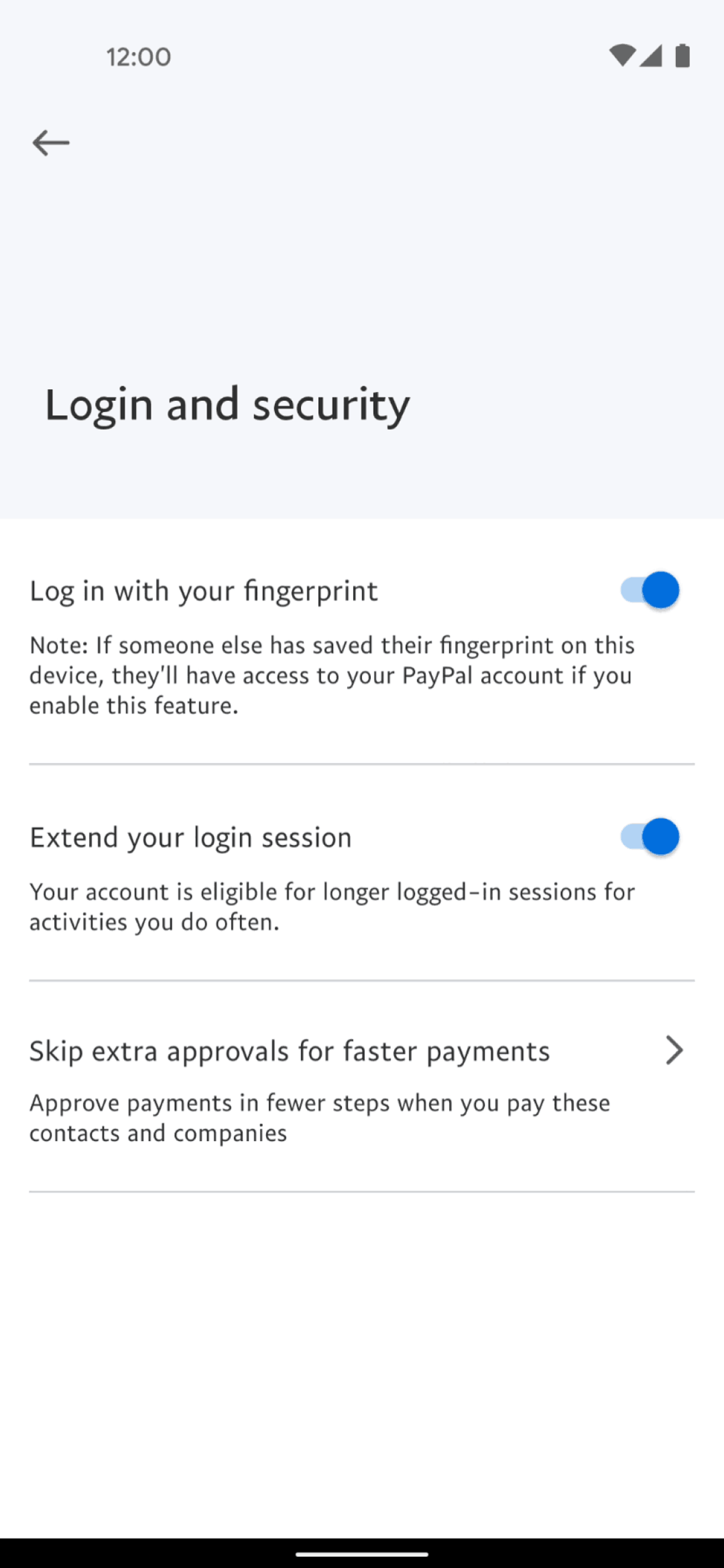 PayPal Android Finance interface screenshot 24