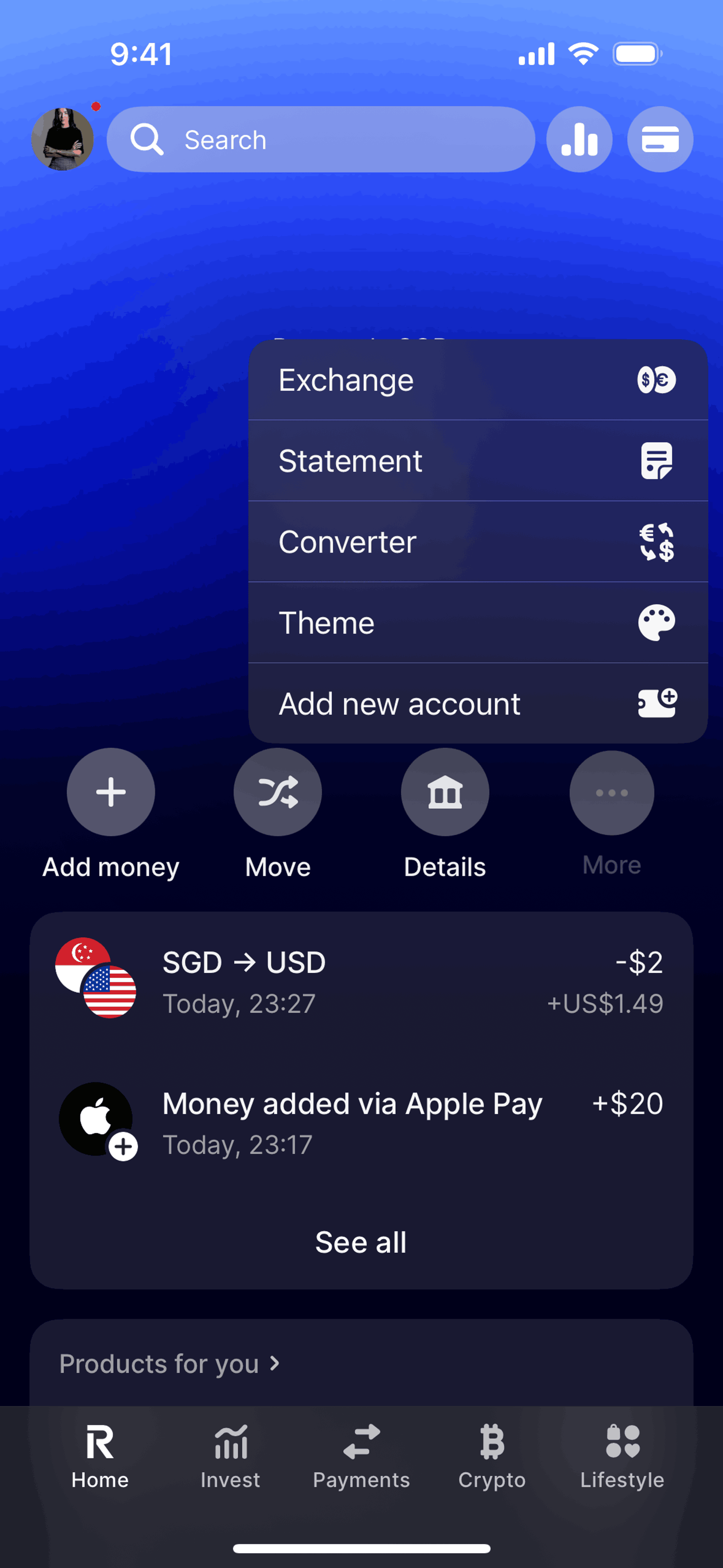 Revolut iOS Finance interface screenshot 19