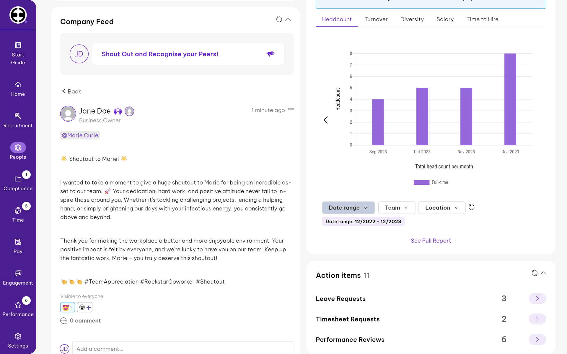 Employment Hero Web Business interface screenshot 24