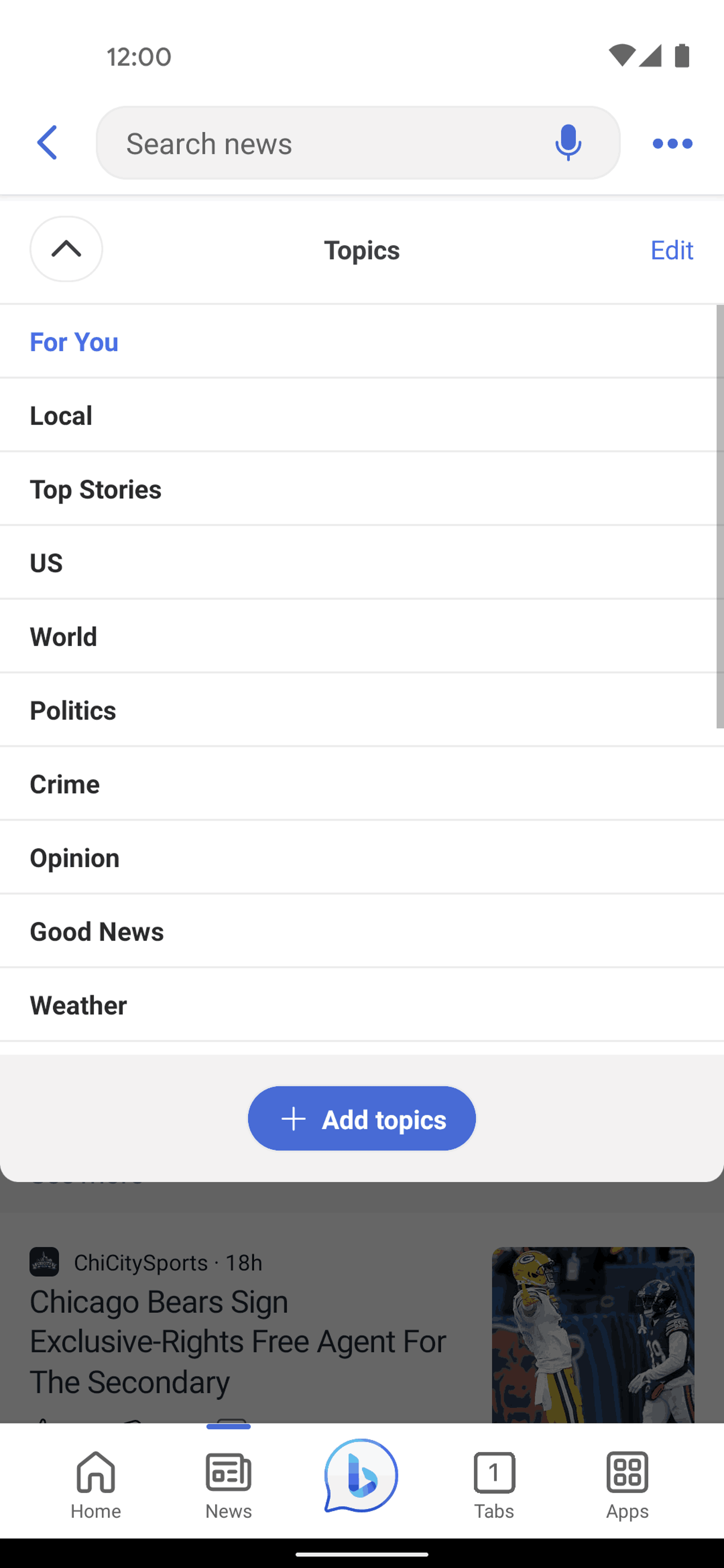 Bing Android AI interface screenshot 7
