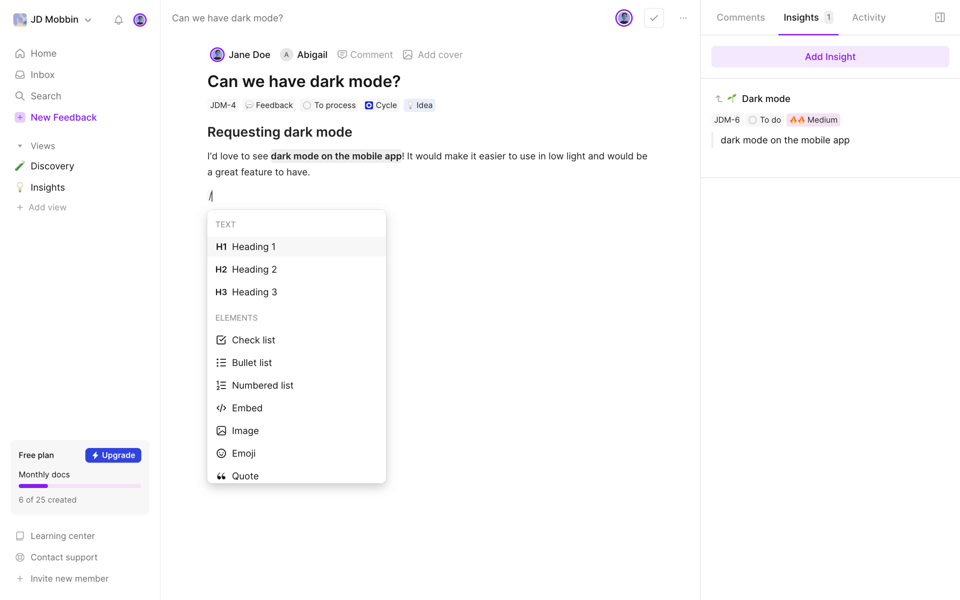 Cycle Web Productivity interface screenshot 5