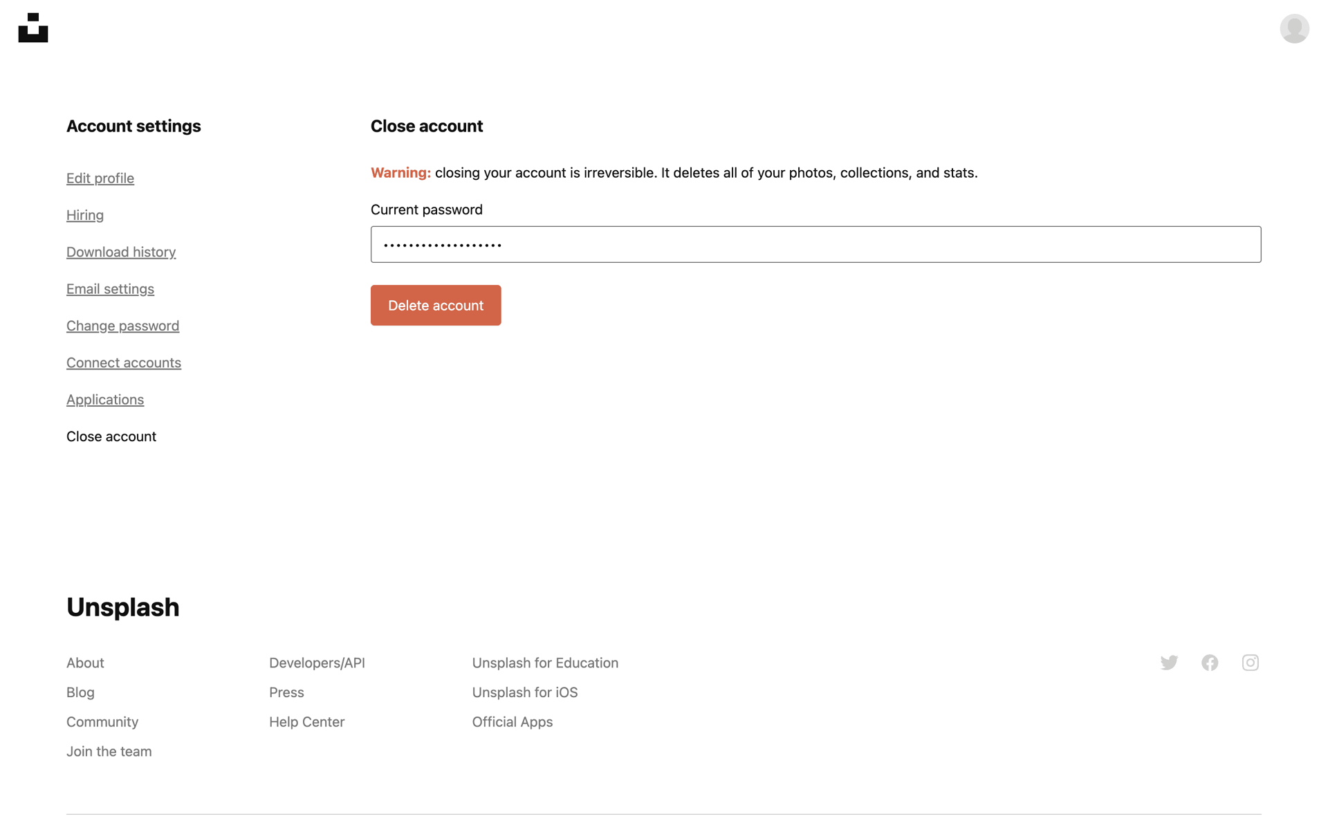Unsplash Web Photo & Video interface screenshot 23