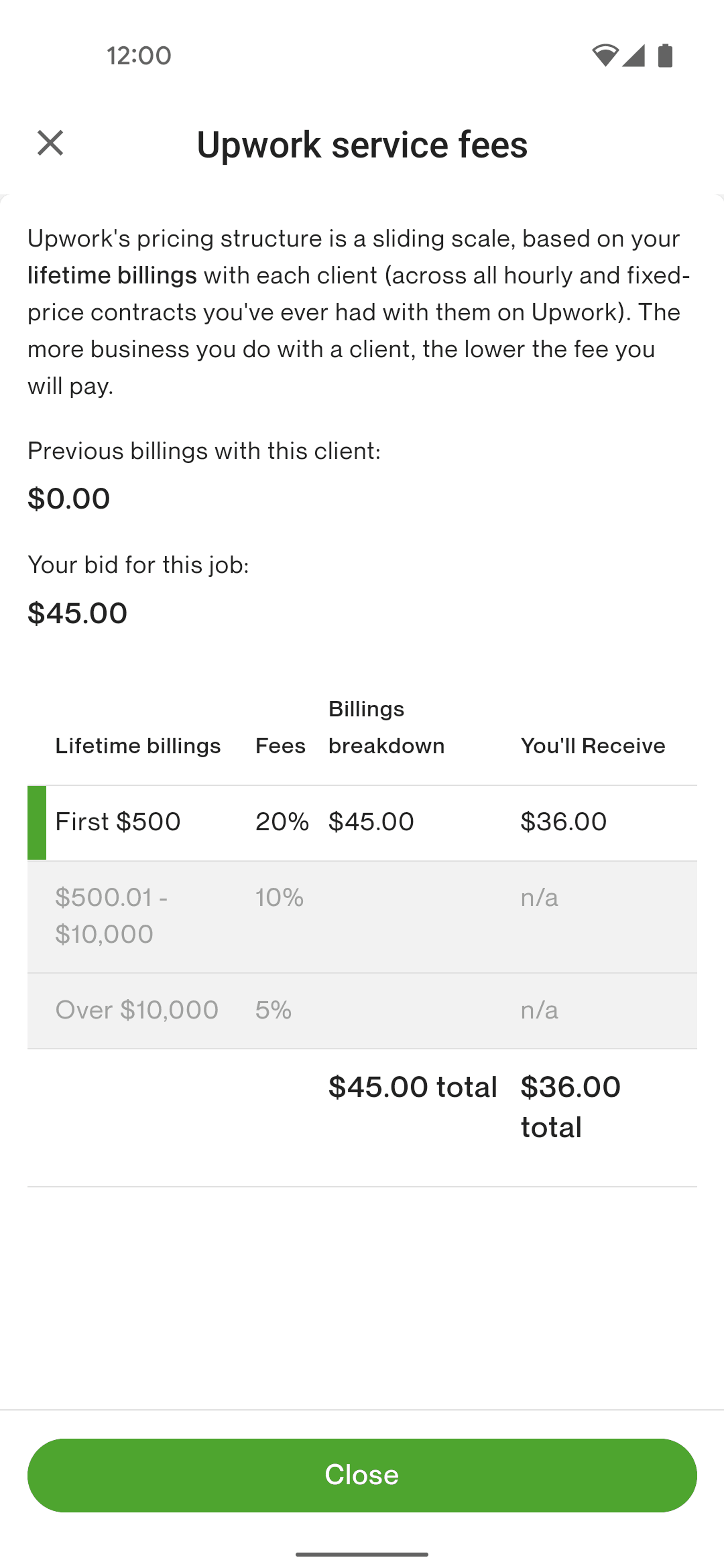 Upwork Android Business interface screenshot 20