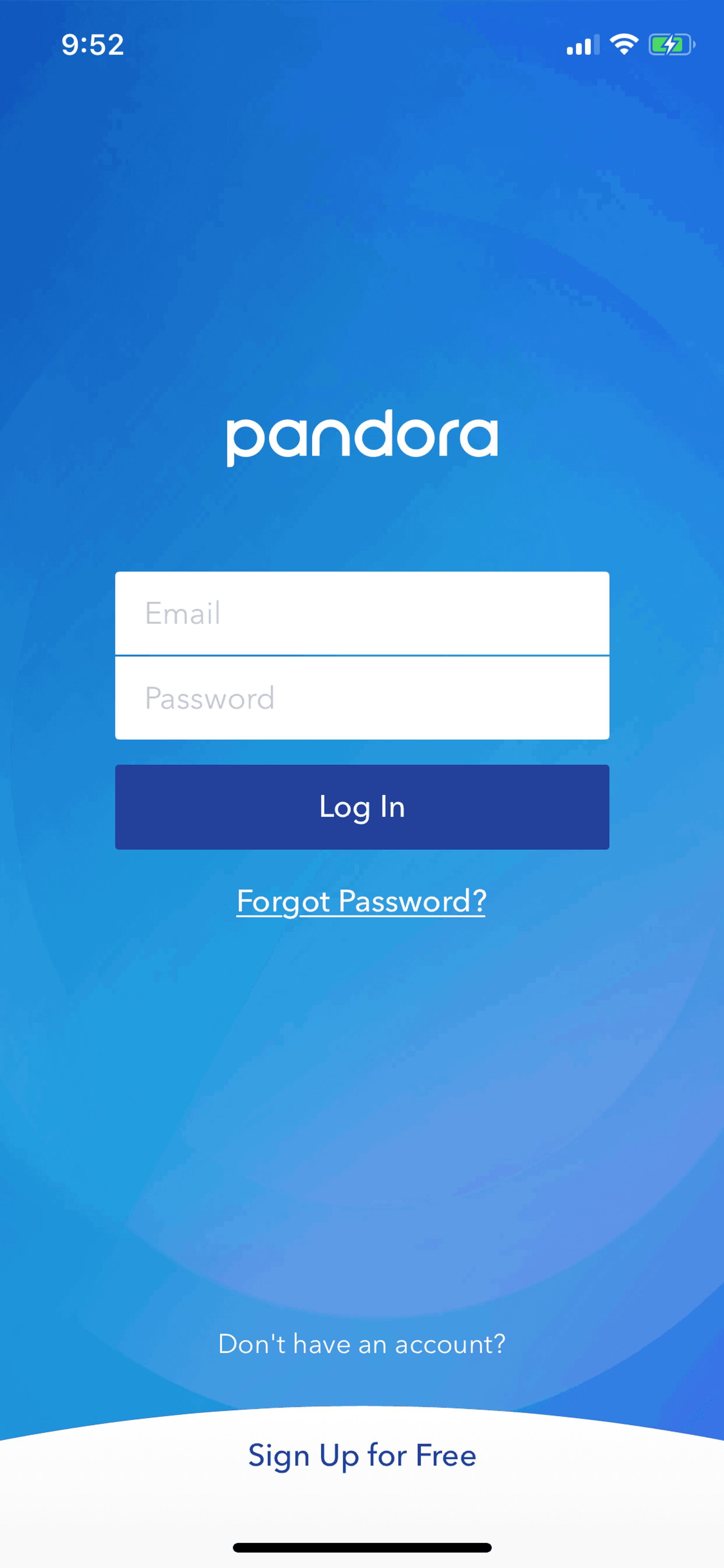 Pandora iOS Music & Audio interface screenshot 3