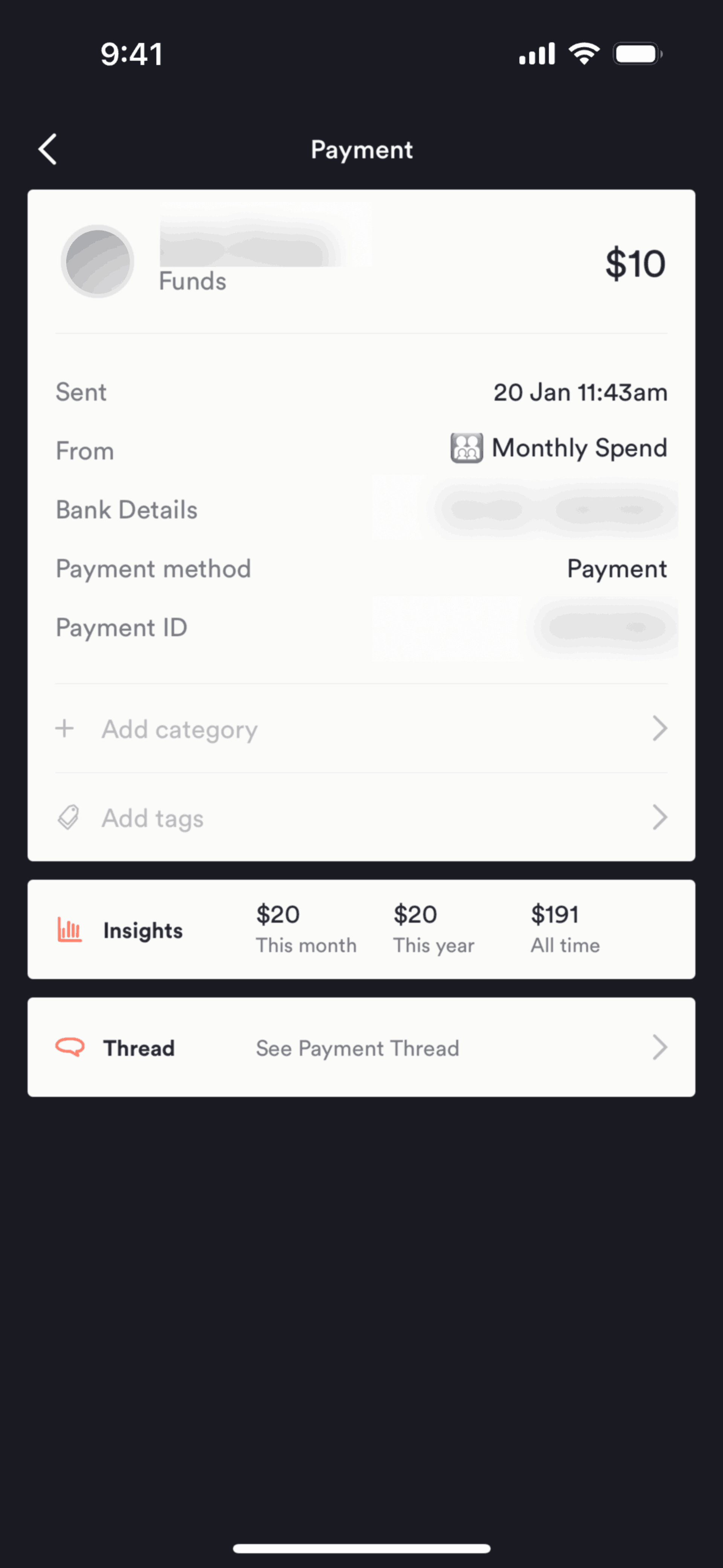 Up iOS Finance interface screenshot 13