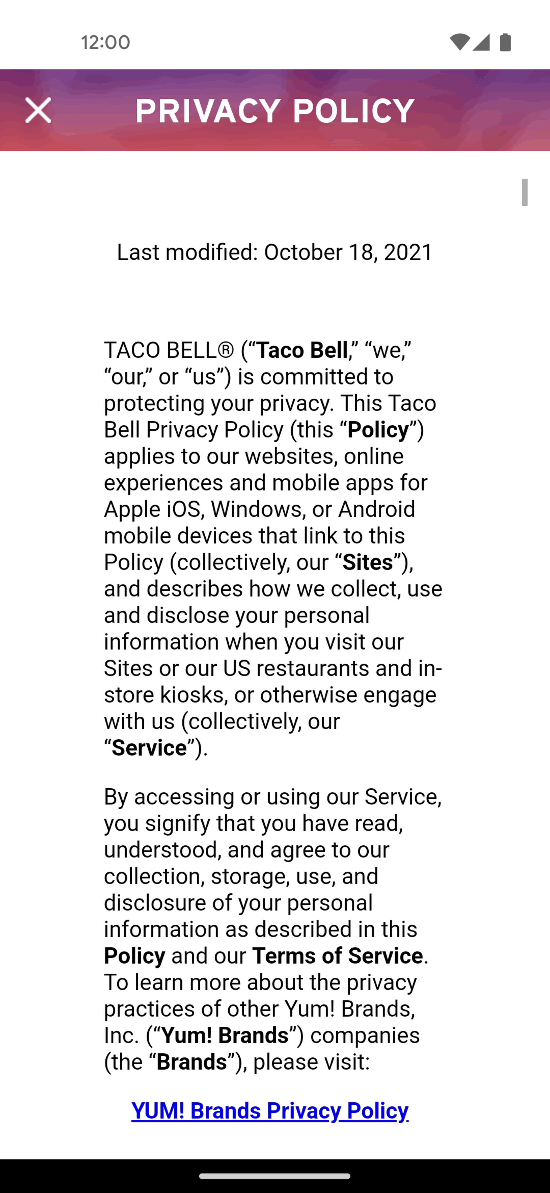 Taco Bell Android Food & Drink interface screenshot 21