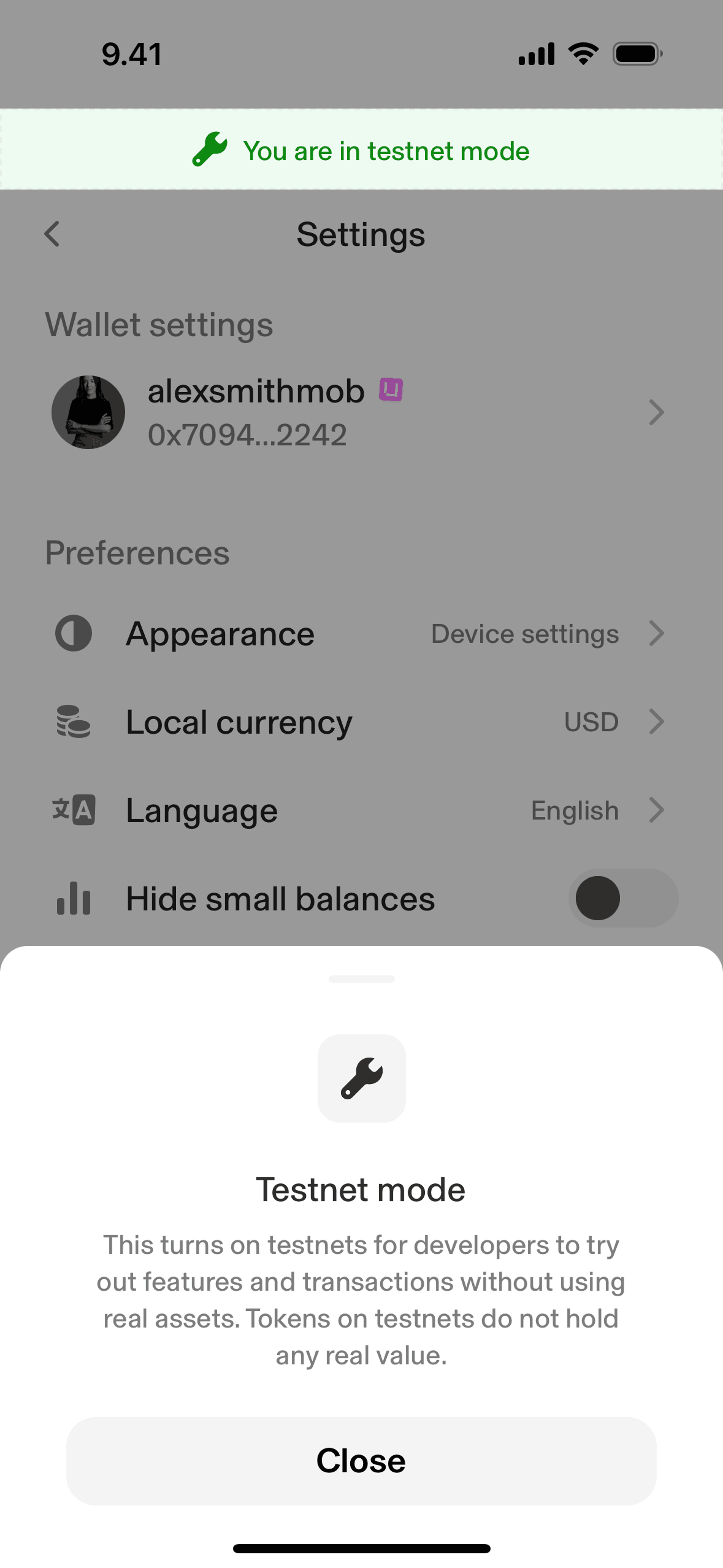 Uniswap iOS Finance interface screenshot 17