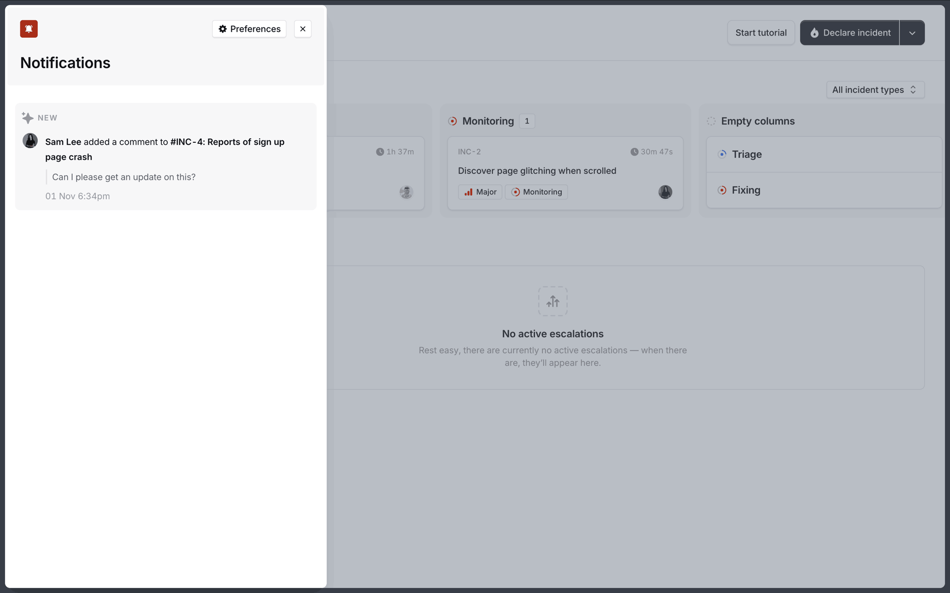 incident.io Web Developer Tools interface screenshot 17