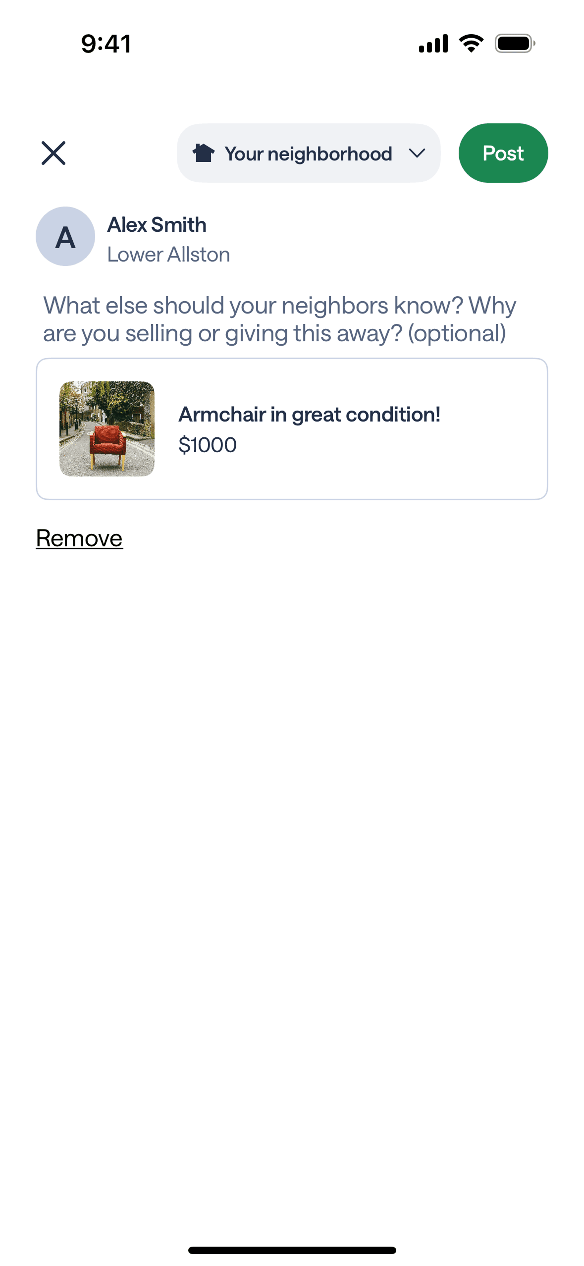 Real Estate app screen 1