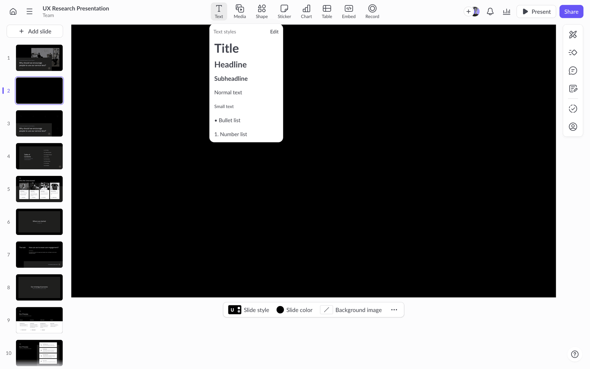 Pitch Web Collaboration interface screenshot 6