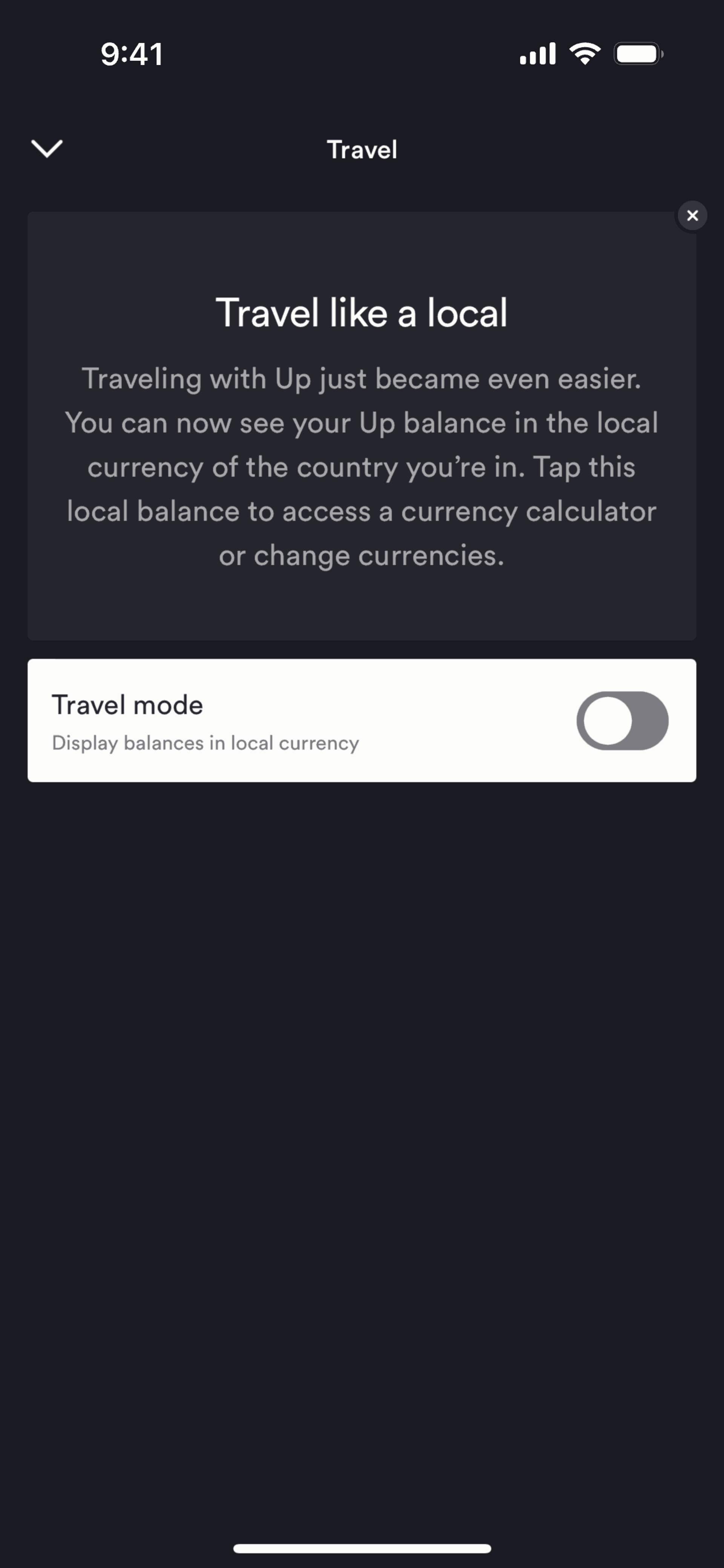 Up iOS Finance interface screenshot 21