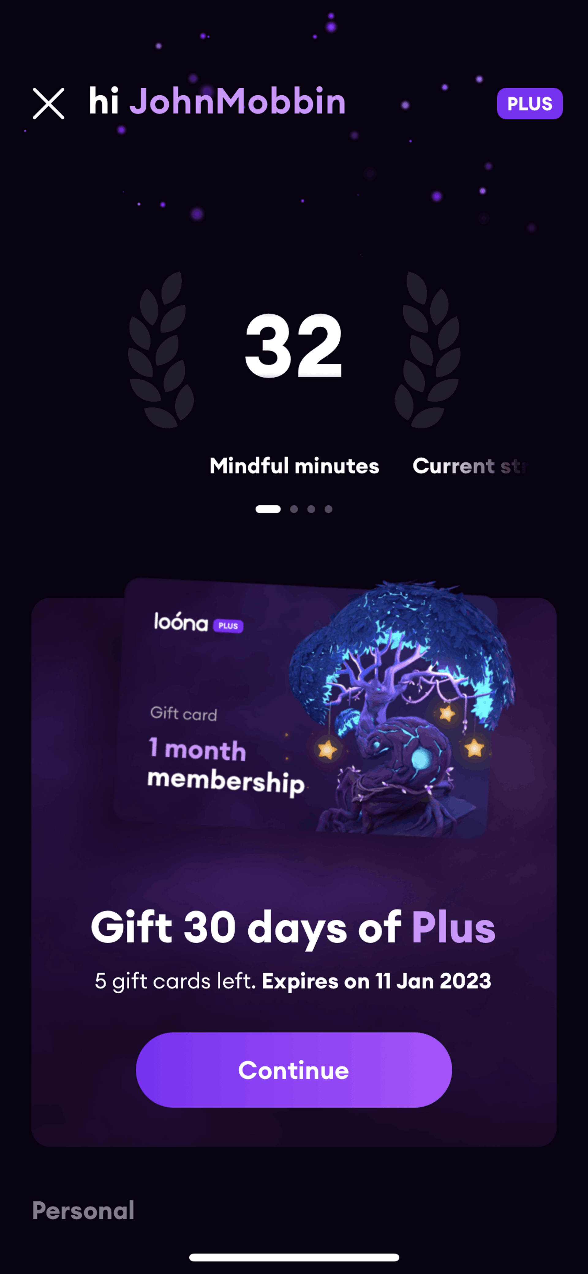 Loona iOS Health & Fitness interface screenshot 17