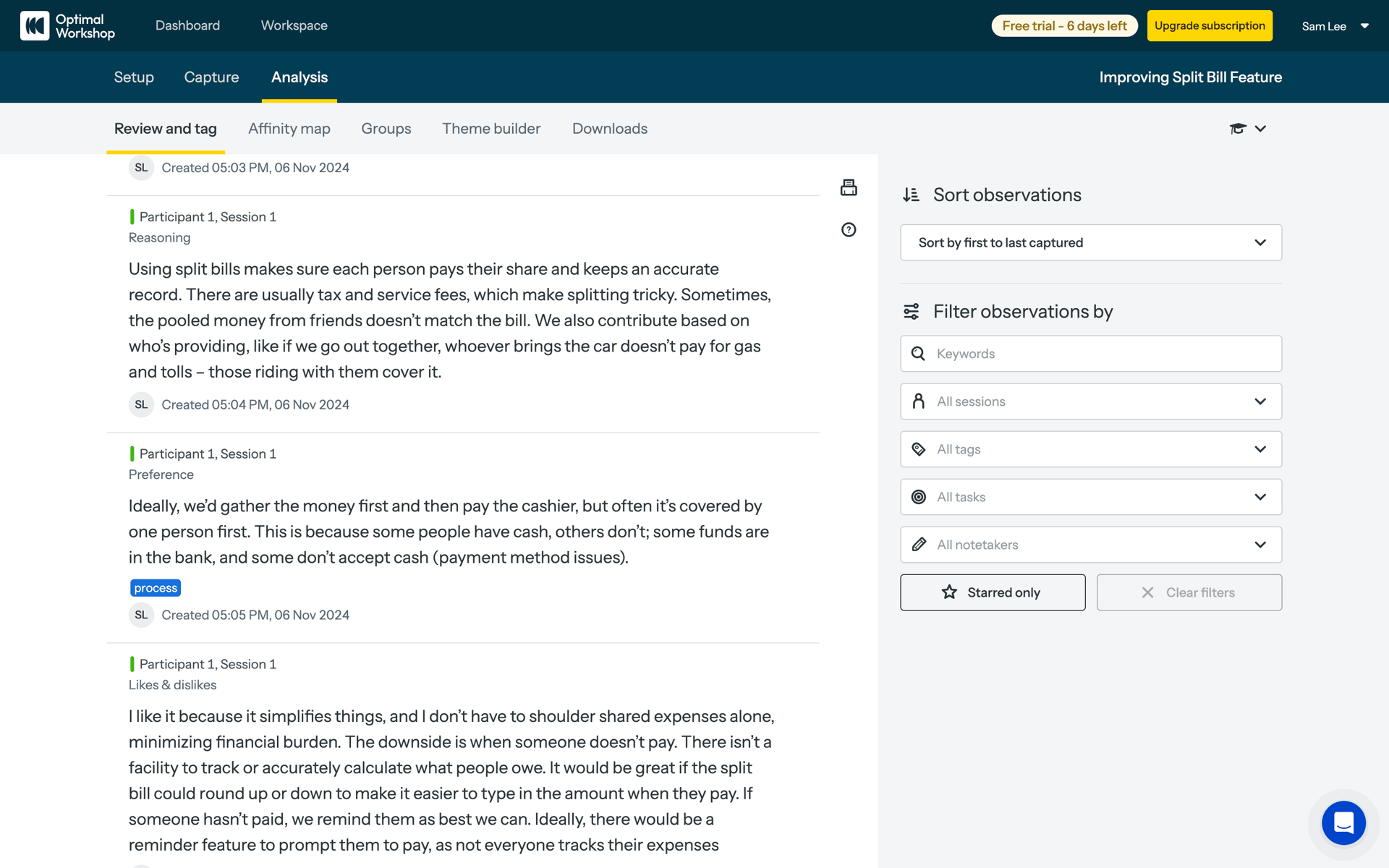 Optimal Workshop Web Business interface screenshot 12