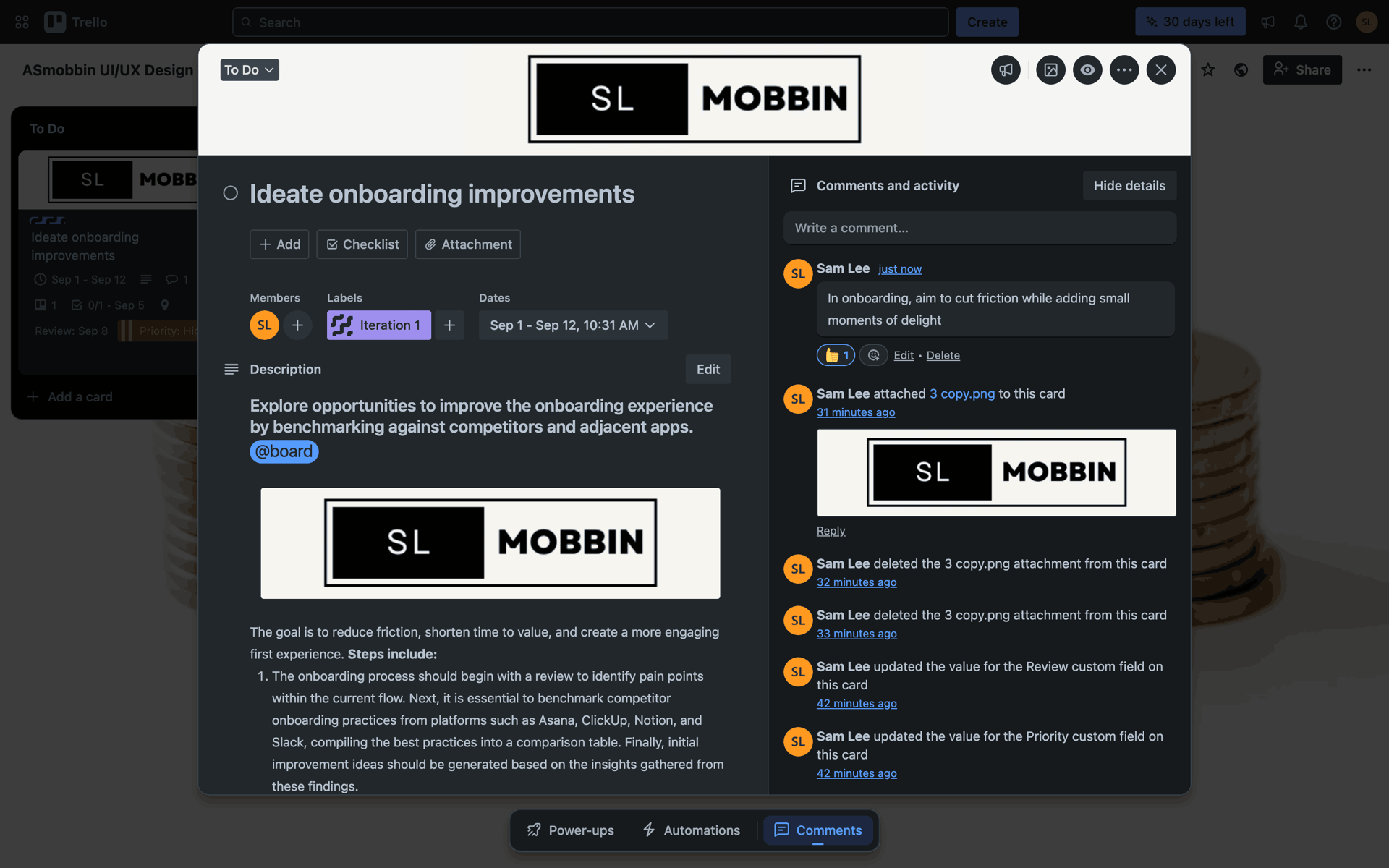 Trello Web Business interface screenshot 16