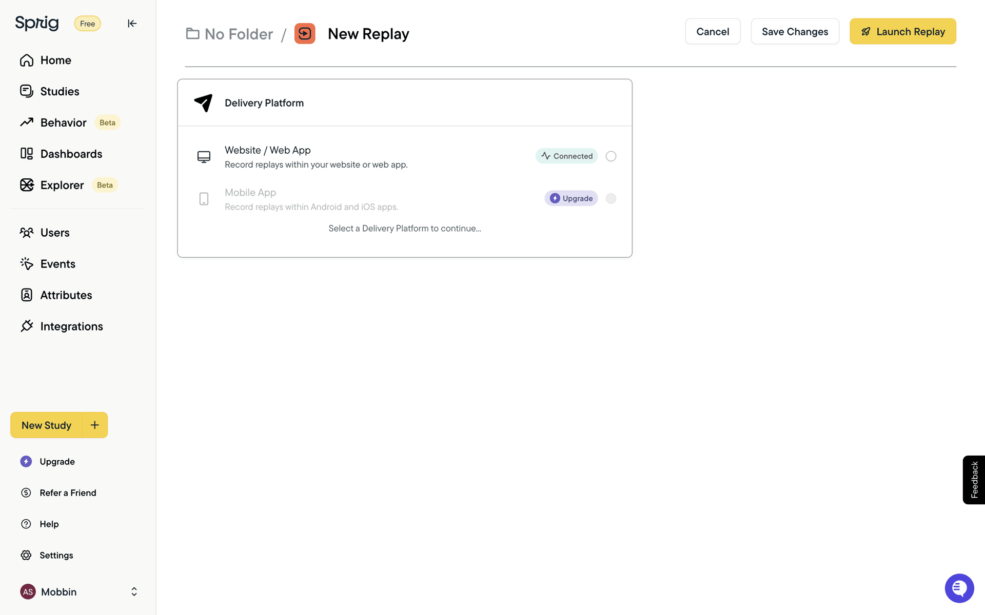 Sprig Web Business interface screenshot 19