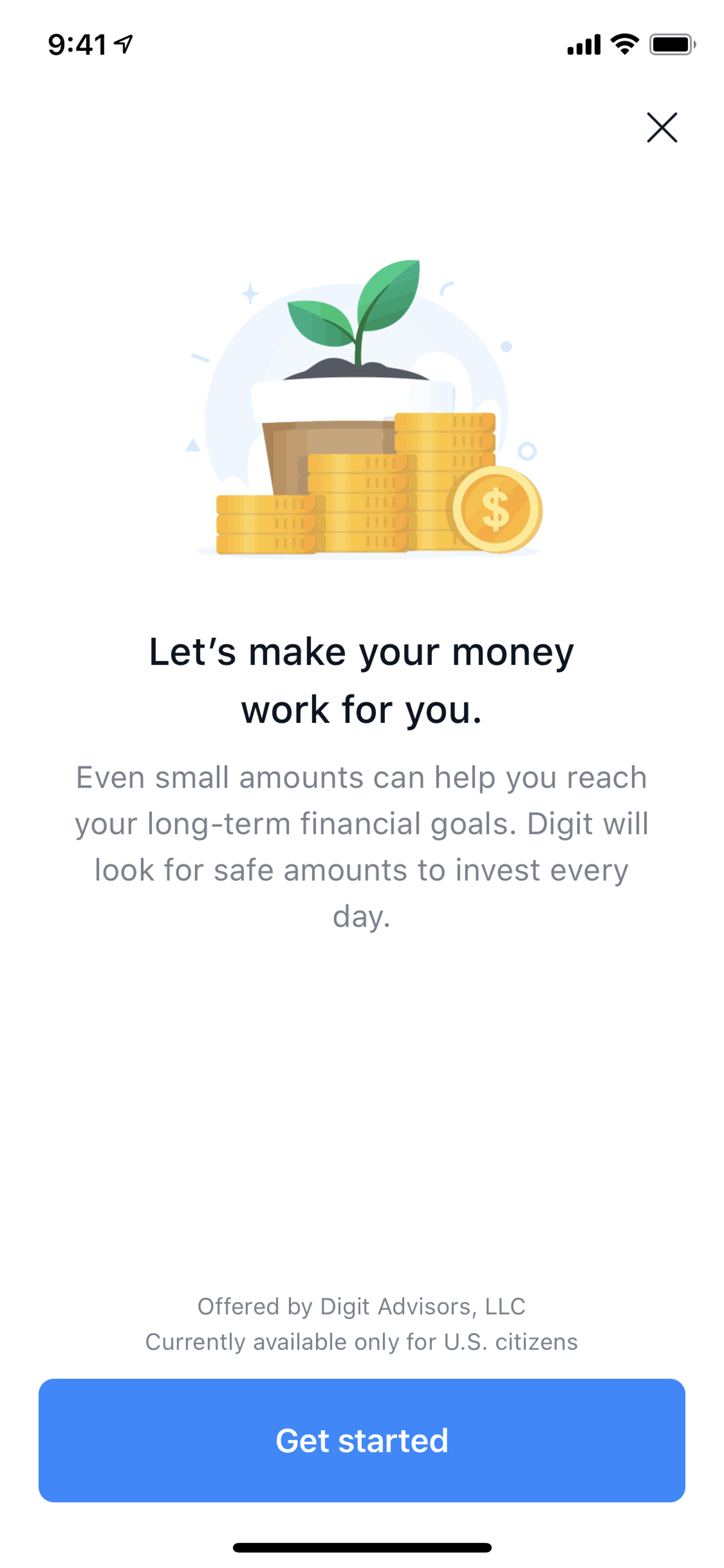 Digit iOS Finance interface screenshot 11