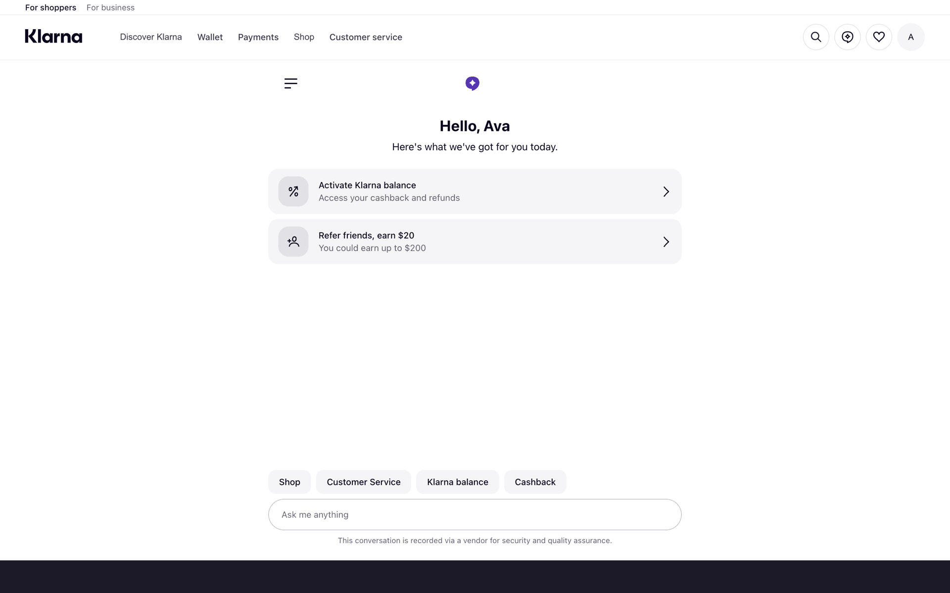 Klarna Web Finance interface screenshot 6
