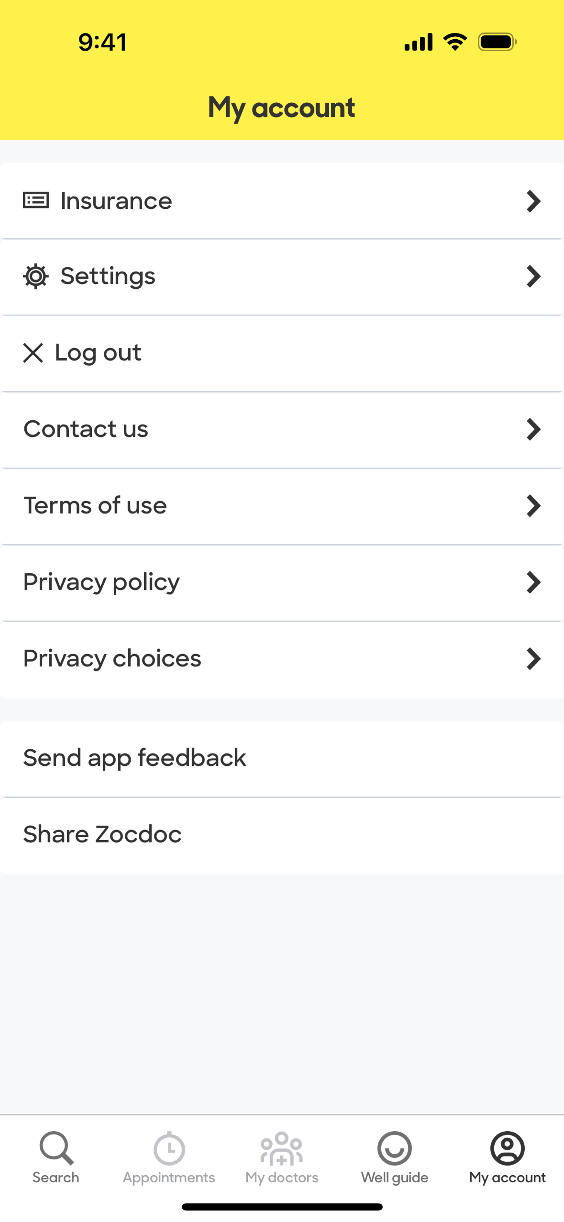 Zocdoc iOS Medical interface screenshot 10