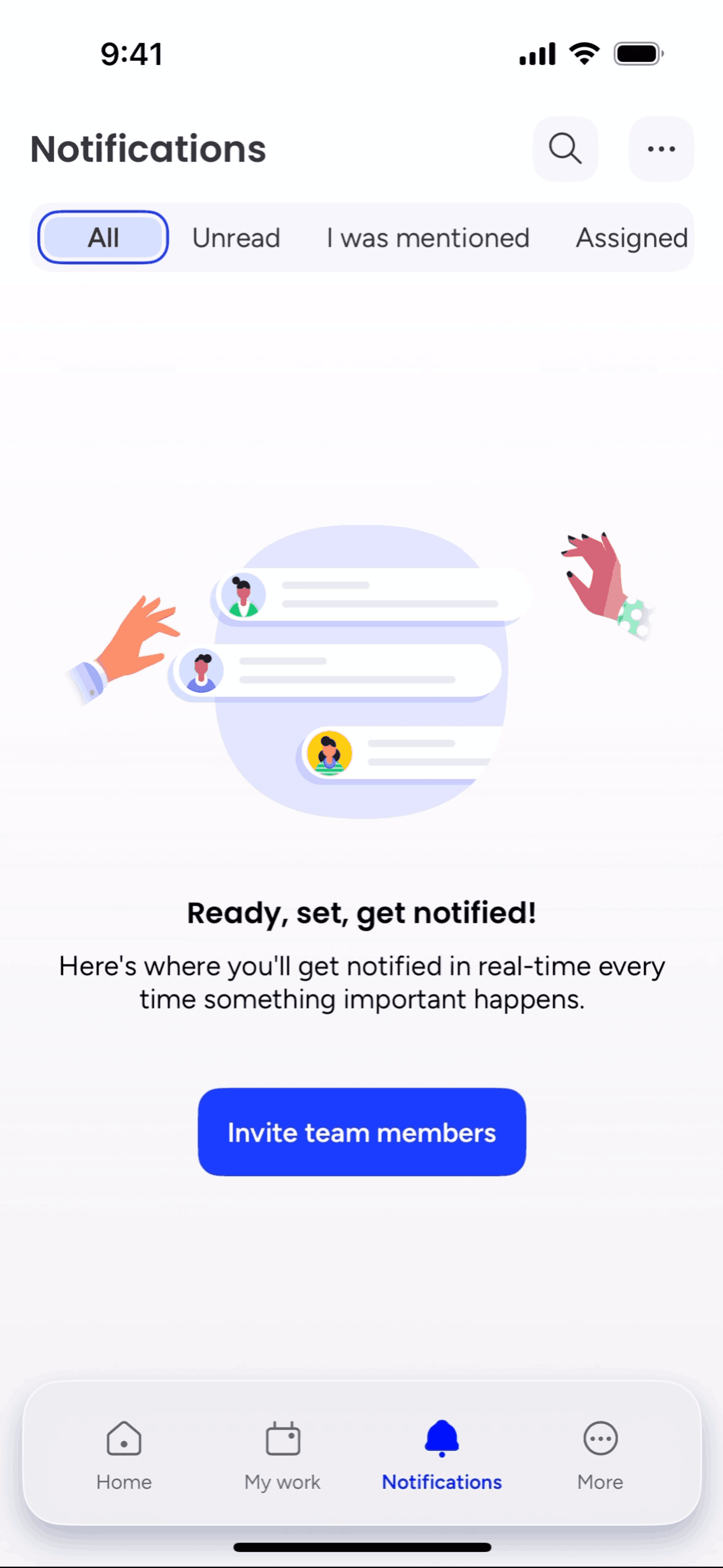 monday.com iOS Collaboration interface screenshot 14